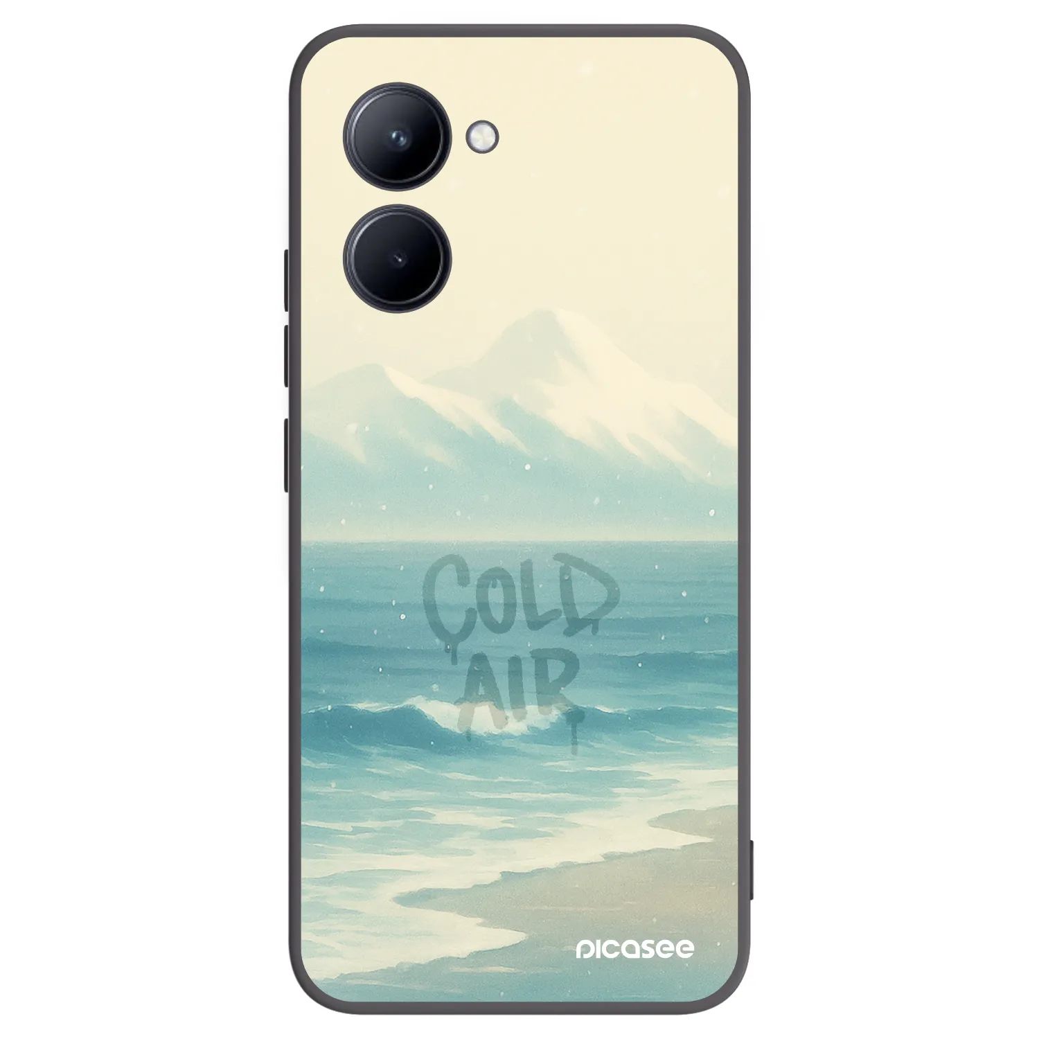 Picasee silikonowe czarne etui na Realme C33 (2023) - COLD AIR