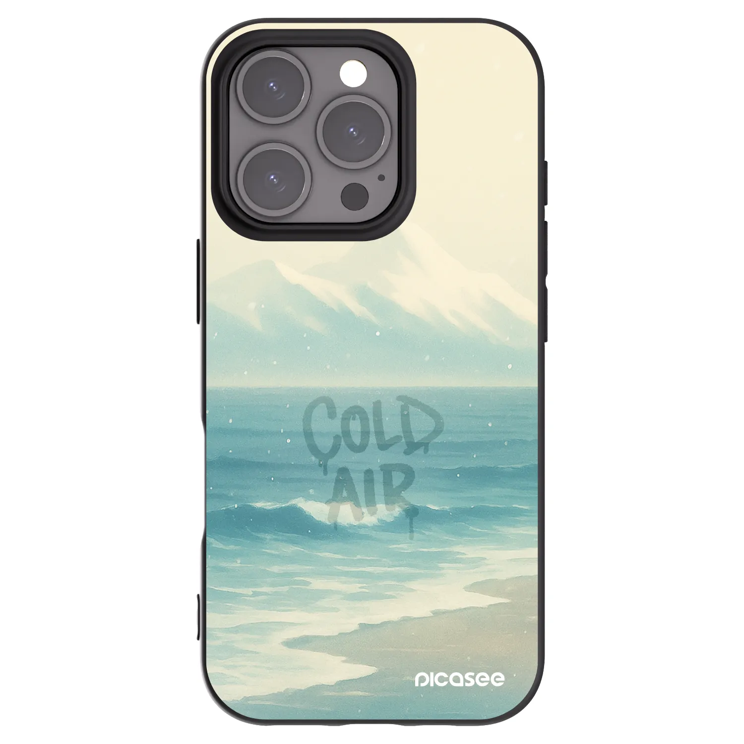 Picasee silikonowe czarne etui na Apple iPhone 16 Pro - COLD AIR