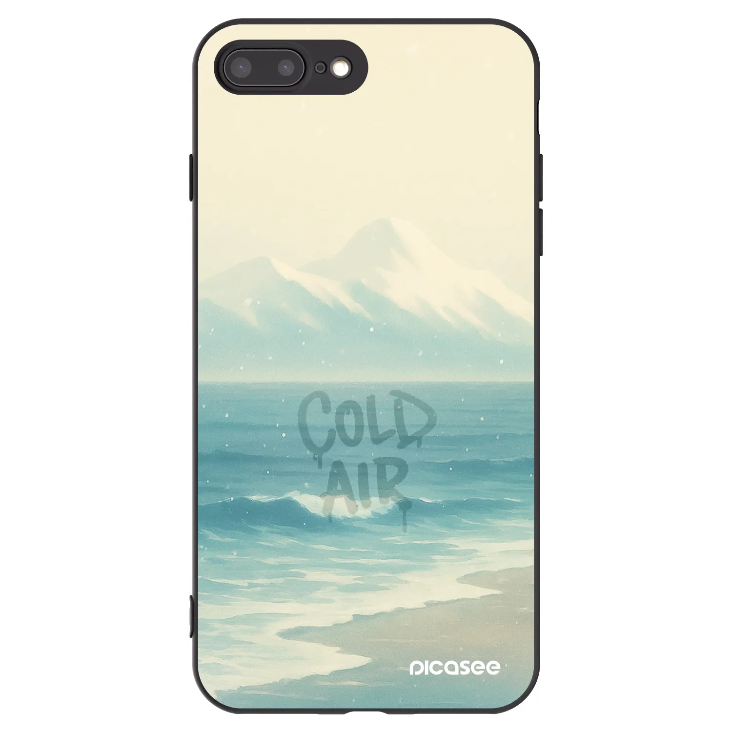 Picasee silikonowe czarne etui na Apple iPhone 8 Plus - COLD AIR