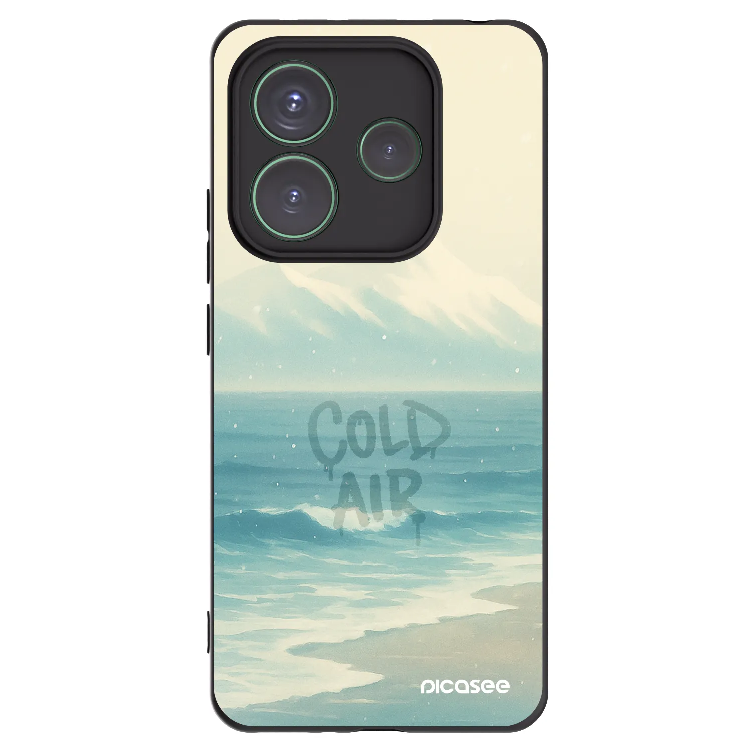 Picasee silikonowe czarne etui na Xiaomi Redmi Note 14 5G - COLD AIR