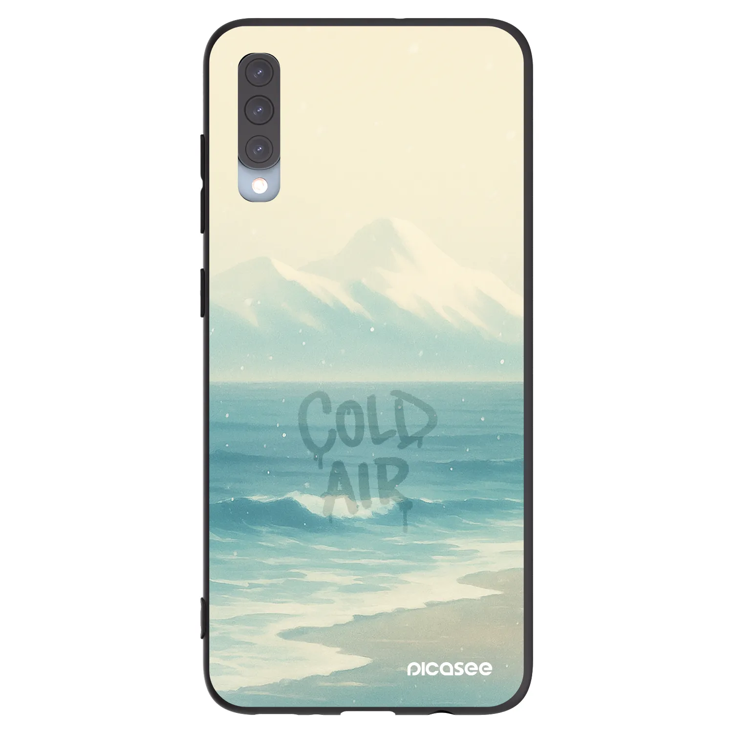 Picasee silikonowe czarne etui na Samsung Galaxy A70 A705F - COLD AIR