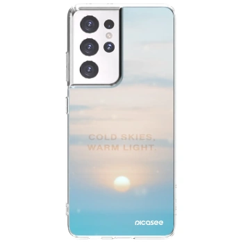 Picasee silikonowe przeźroczyste etui na Samsung Galaxy S21 Ultra 5G G998B - COLD SKIES