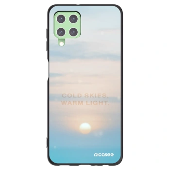 Picasee silikonowe czarne etui na Samsung Galaxy A22 A225F 4G - COLD SKIES