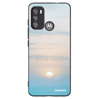 Picasee silikonowe czarne etui na Motorola Moto G60 - COLD SKIES