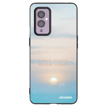 Picasee silikonowe czarne etui na OnePlus 9 - COLD SKIES