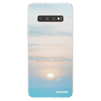 Picasee silikonowe przeźroczyste etui na Samsung Galaxy S10 Plus G975 - COLD SKIES