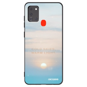 Picasee silikonowe czarne etui na Samsung Galaxy A21s - COLD SKIES