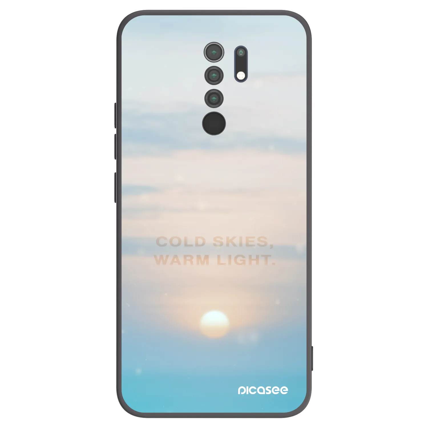 Picasee silikonowe czarne etui na Xiaomi Redmi 9 - COLD SKIES