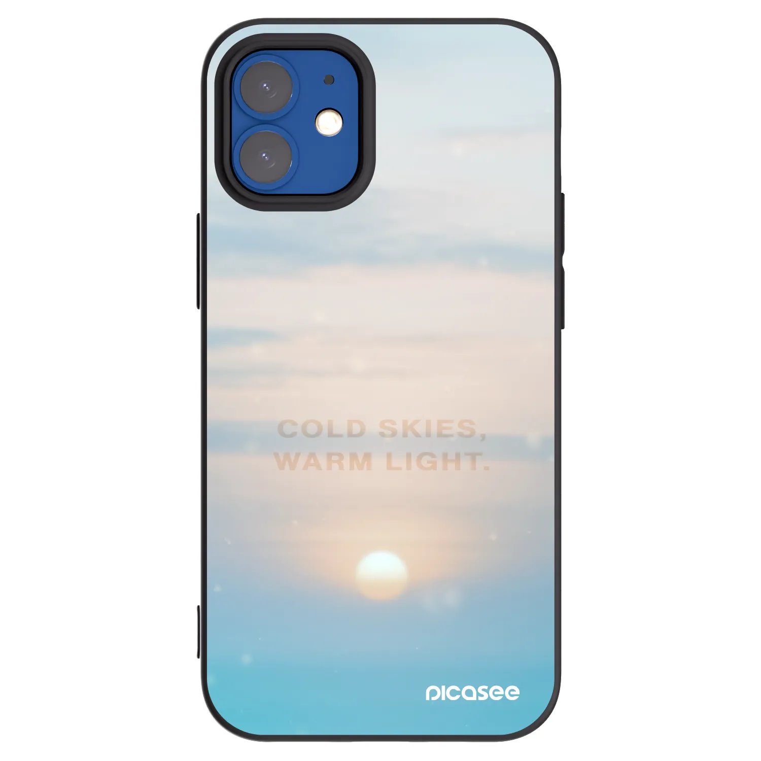 Picasee silikonowe czarne etui na Apple iPhone 12 mini - COLD SKIES