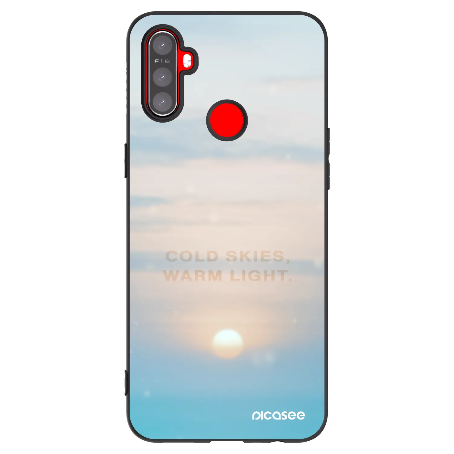 Picasee silikonowe czarne etui na Realme C3 - COLD SKIES