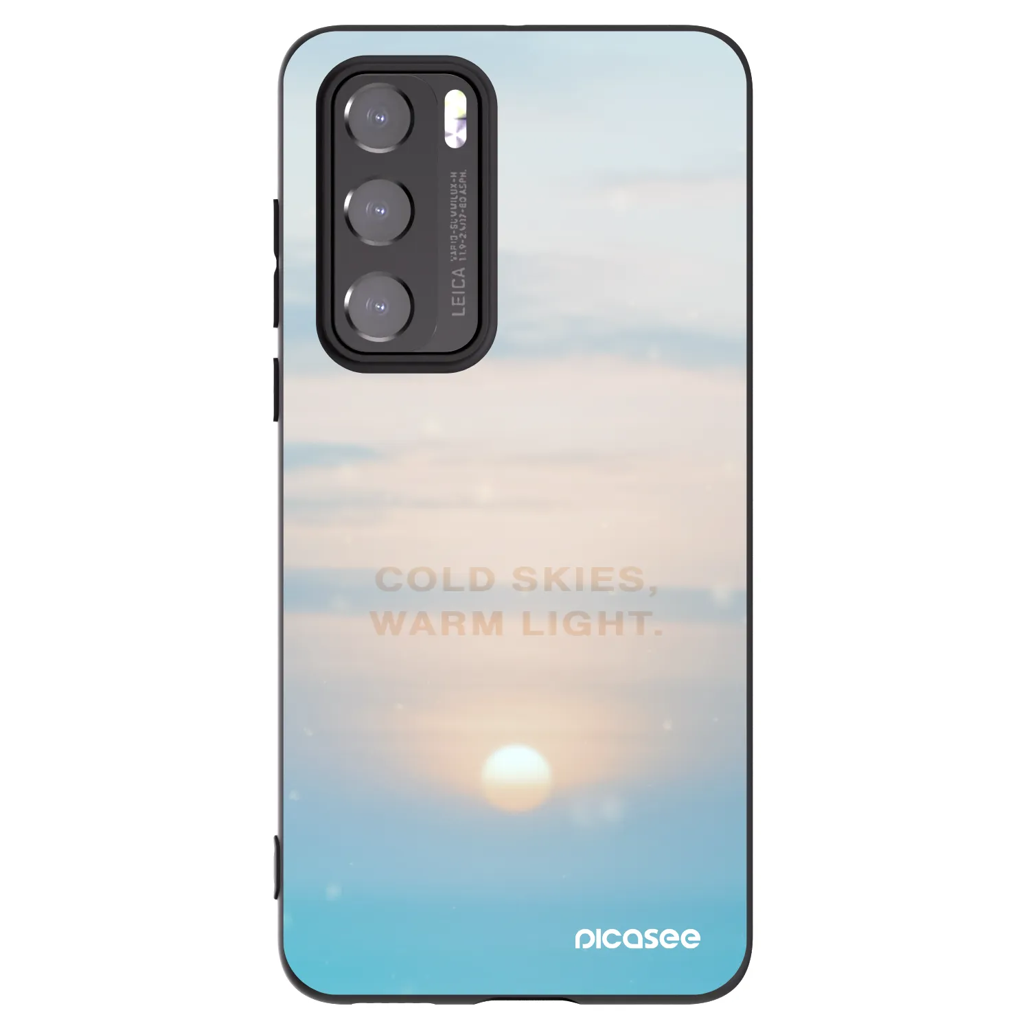 Picasee silikonowe czarne etui na Huawei P40 - COLD SKIES