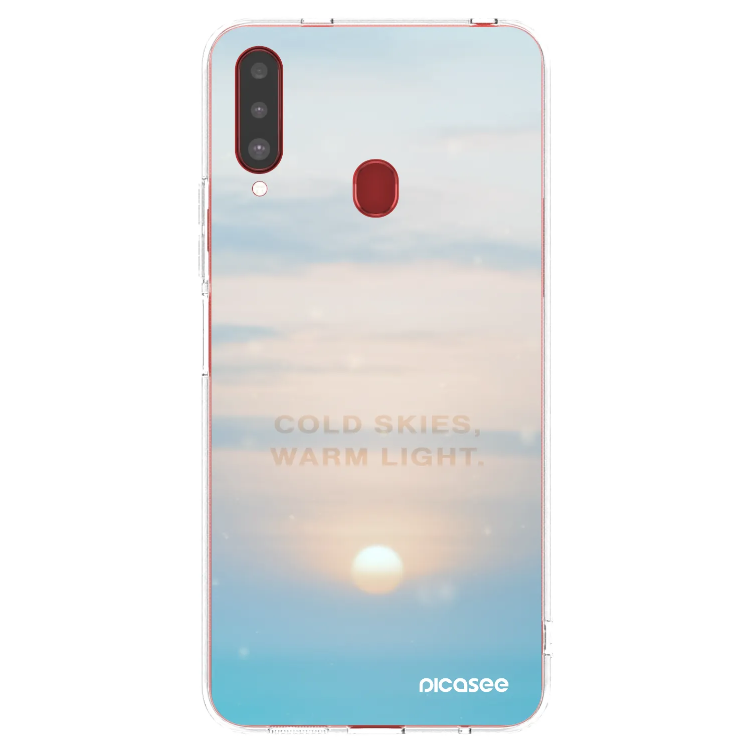 Picasee silikonowe przeźroczyste etui na Samsung Galaxy A20s - COLD SKIES