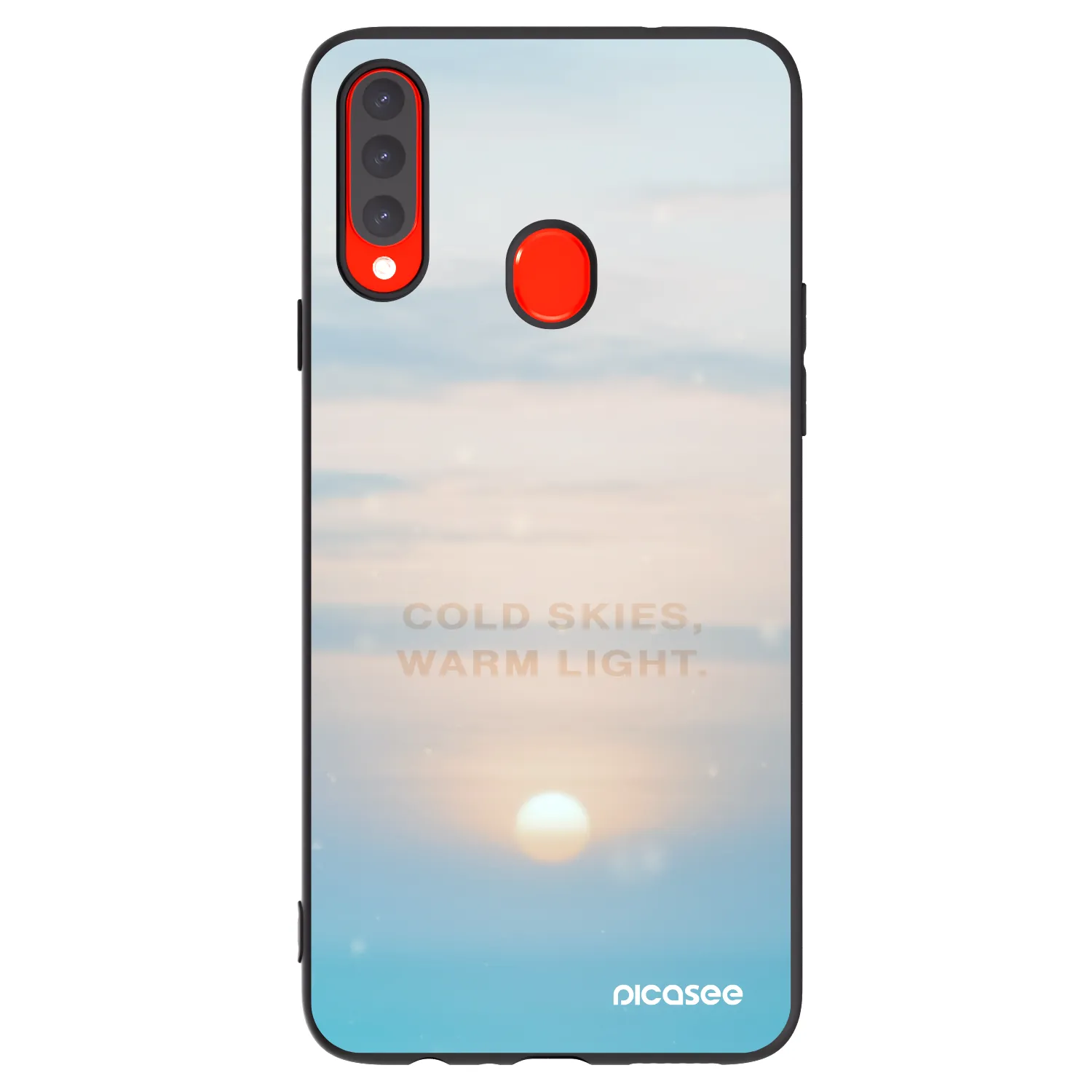 Picasee silikonowe czarne etui na Samsung Galaxy A20s - COLD SKIES