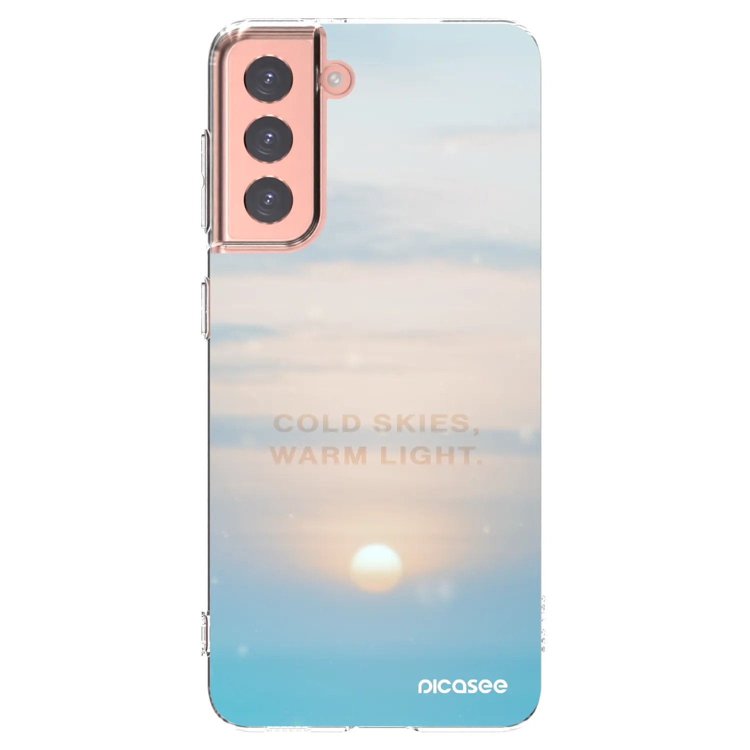 Picasee silikonowe przeźroczyste etui na Samsung Galaxy S21 5G G991B - COLD SKIES