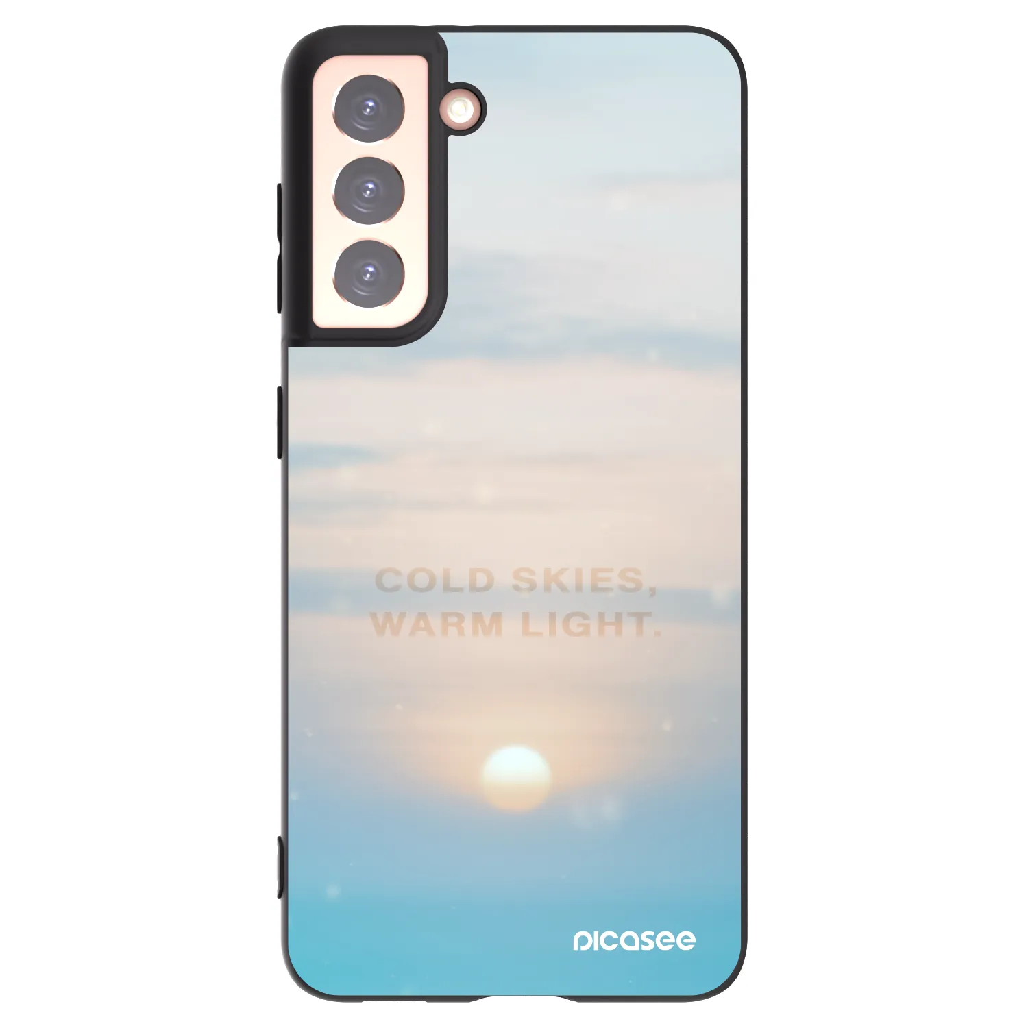 Picasee silikonowe czarne etui na Samsung Galaxy S21 5G G991B - COLD SKIES