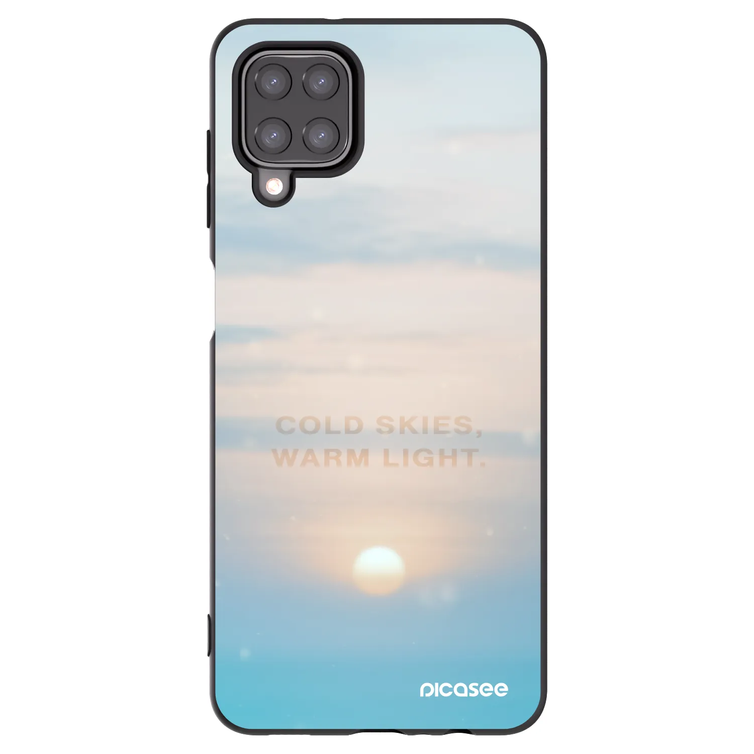 Picasee silikonowe czarne etui na Samsung Galaxy A12 A125F - COLD SKIES