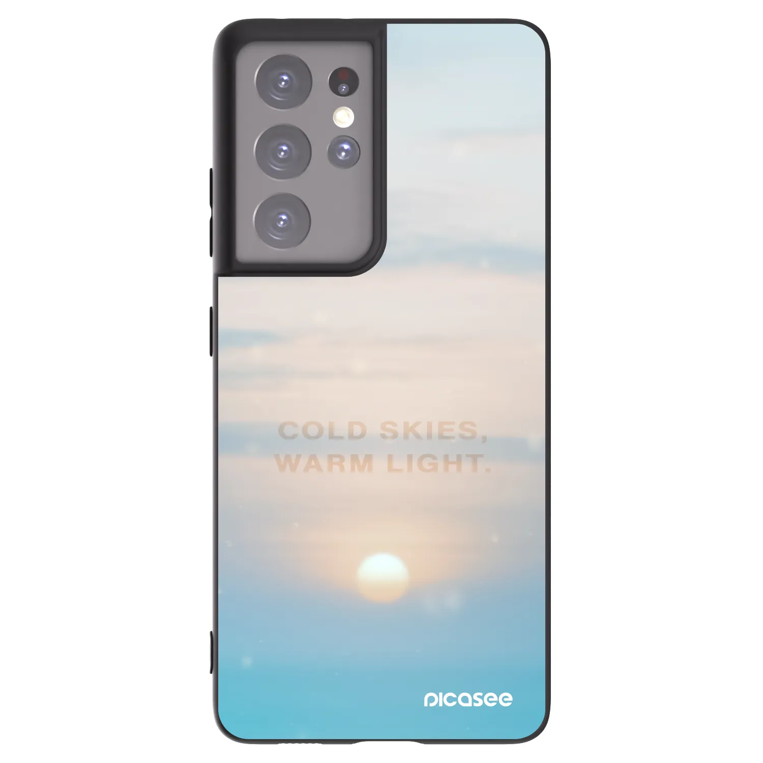Picasee silikonowe czarne etui na Samsung Galaxy S21 Ultra 5G G998B - COLD SKIES