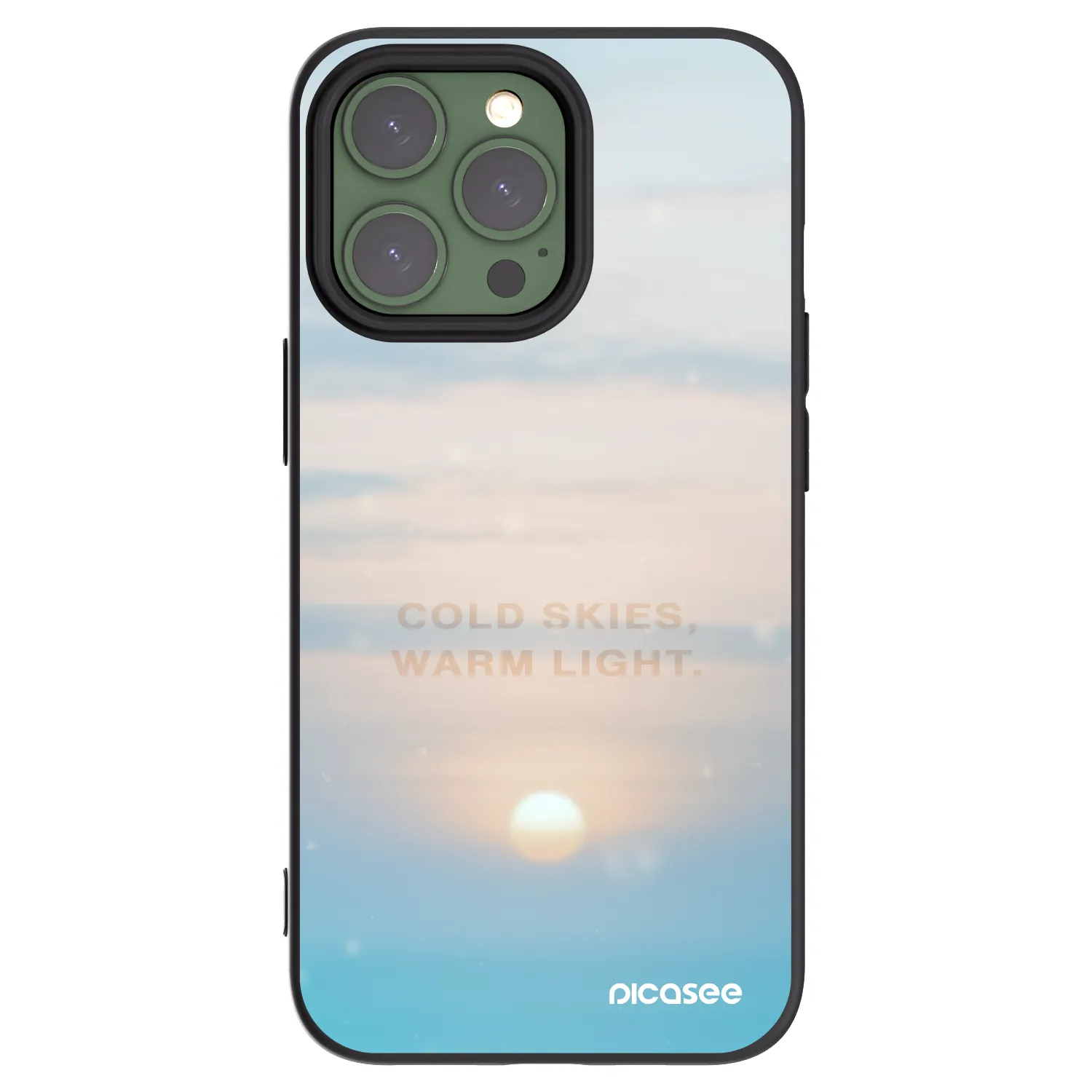 Picasee silikonowe czarne etui na Apple iPhone 13 Pro - COLD SKIES