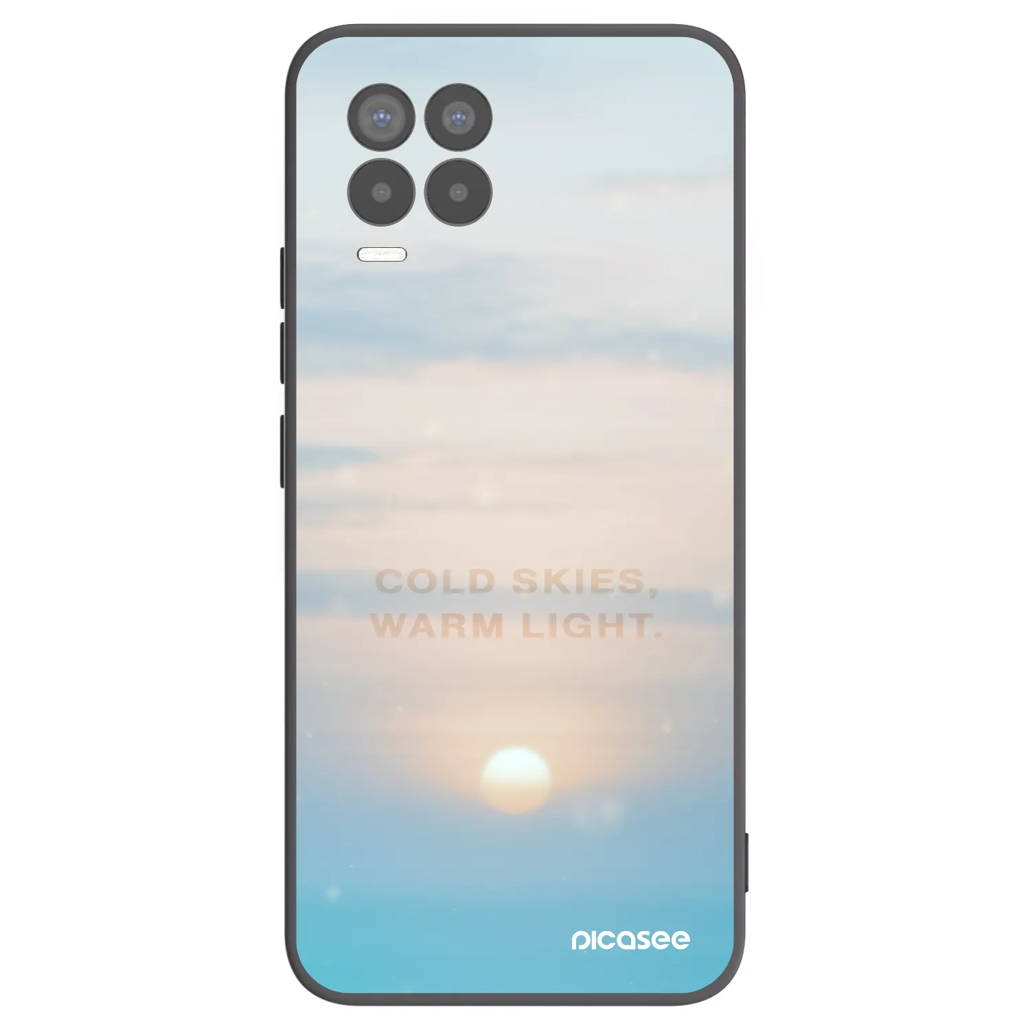 Picasee silikonowe czarne etui na Realme 8 4G - COLD SKIES
