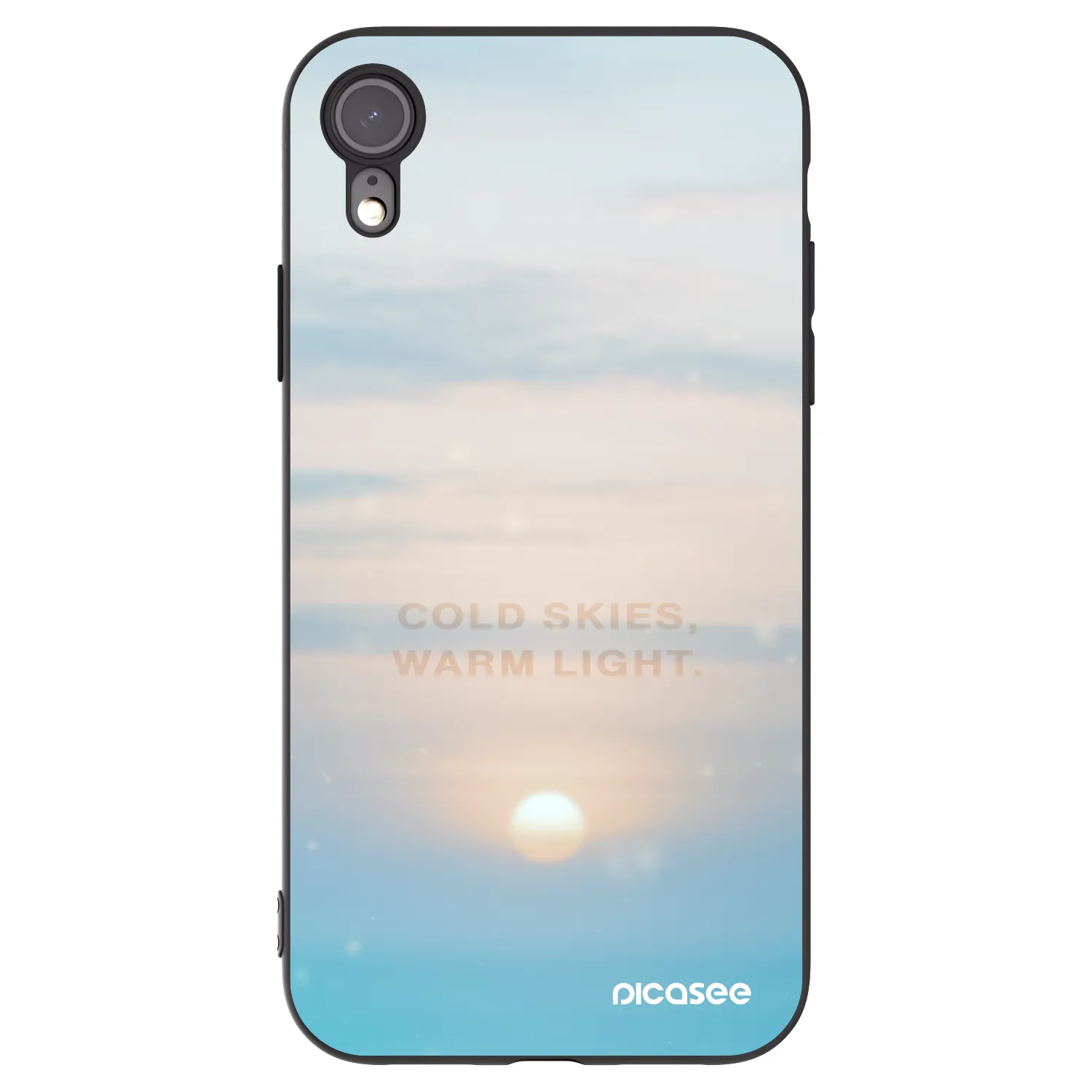 Picasee silikonowe czarne etui na Apple iPhone XR - COLD SKIES
