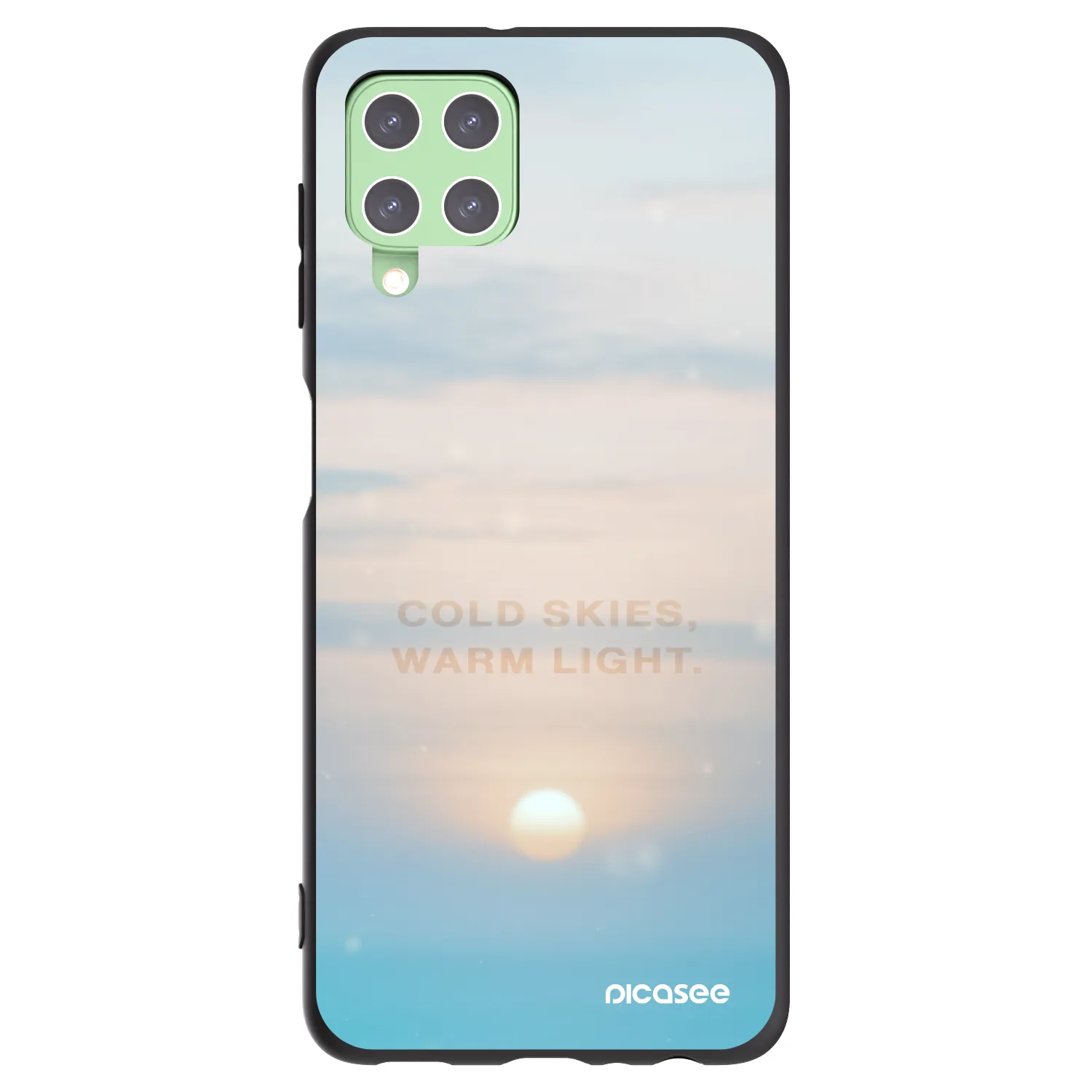 Picasee silikonowe czarne etui na Samsung Galaxy A22 A225F 4G - COLD SKIES