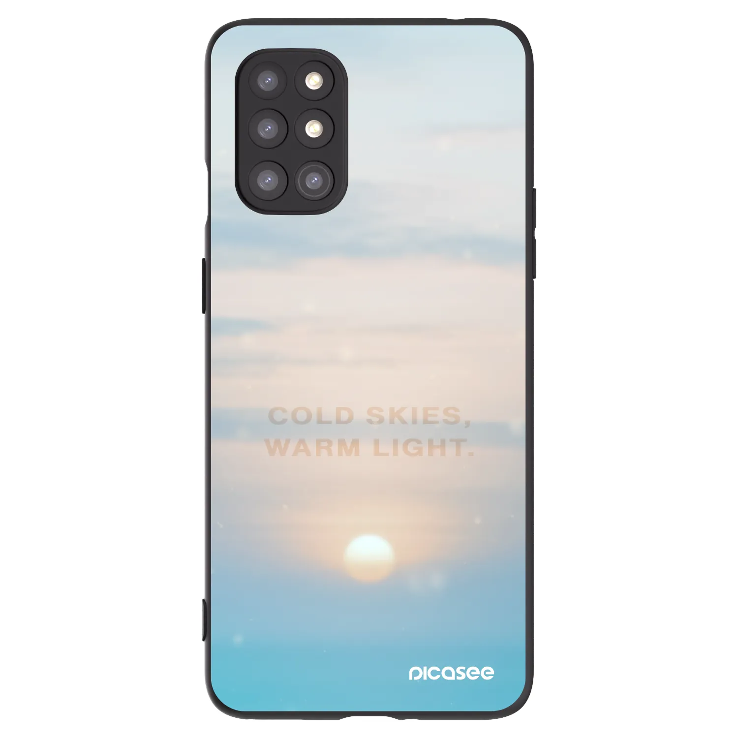 Picasee silikonowe czarne etui na OnePlus 8T - COLD SKIES