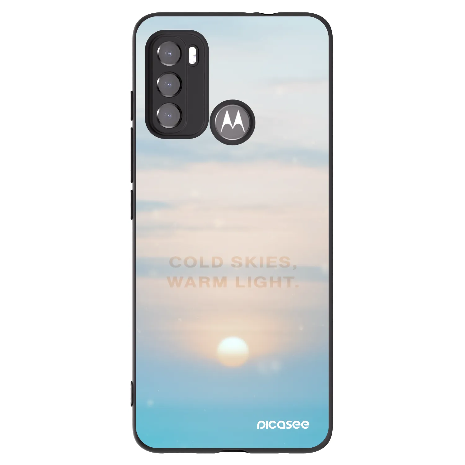 Picasee silikonowe czarne etui na Motorola Moto G60 - COLD SKIES