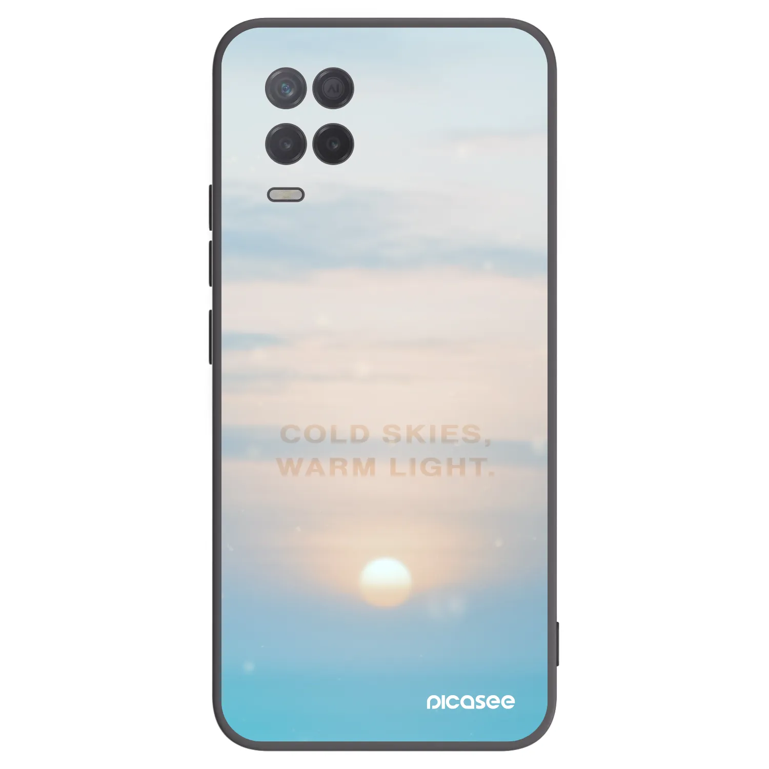 Picasee silikonowe czarne etui na Realme 8 5G - COLD SKIES