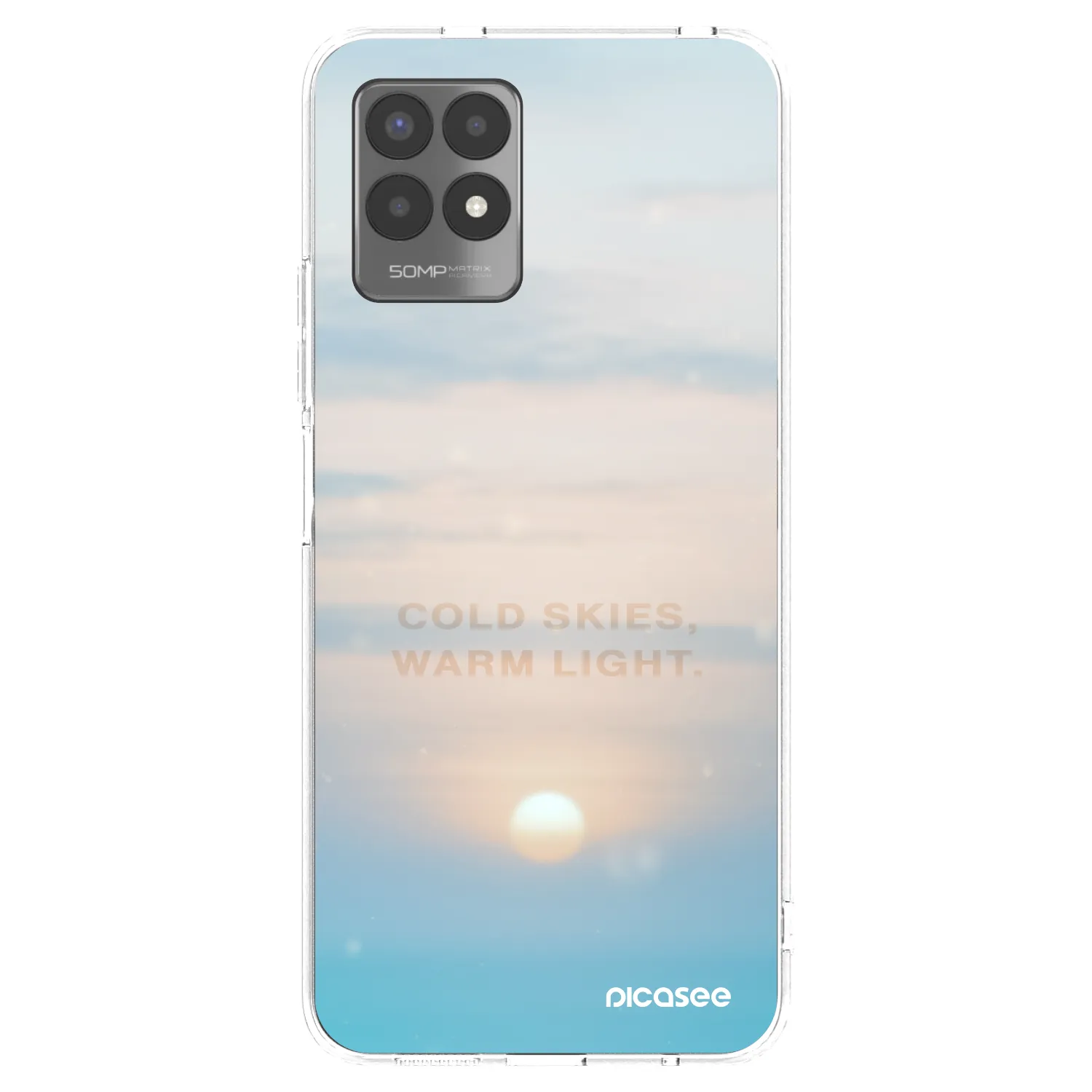 Picasee silikonowe przeźroczyste etui na Realme 8i - COLD SKIES