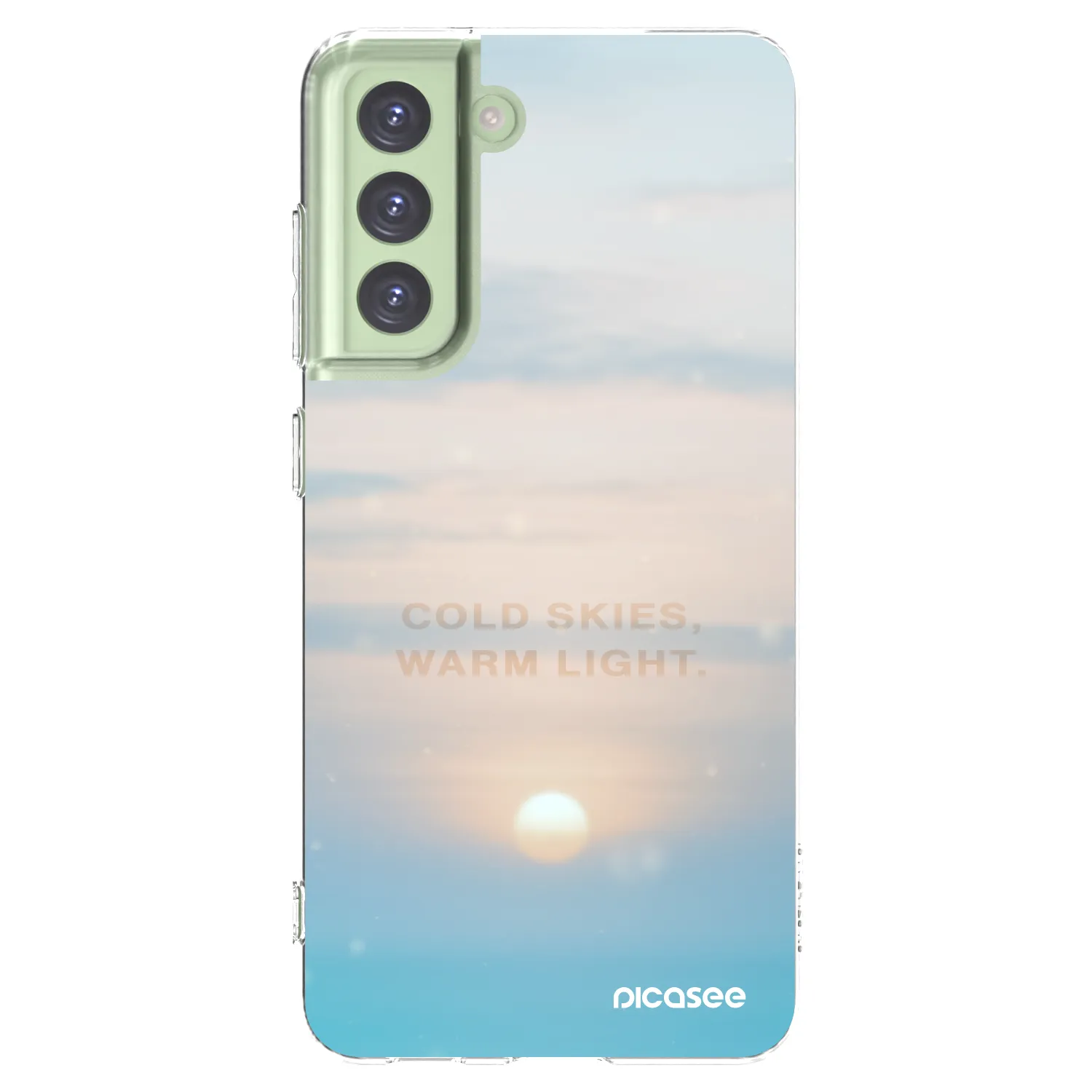 Picasee silikonowe przeźroczyste etui na Samsung Galaxy S21 FE 5G - COLD SKIES
