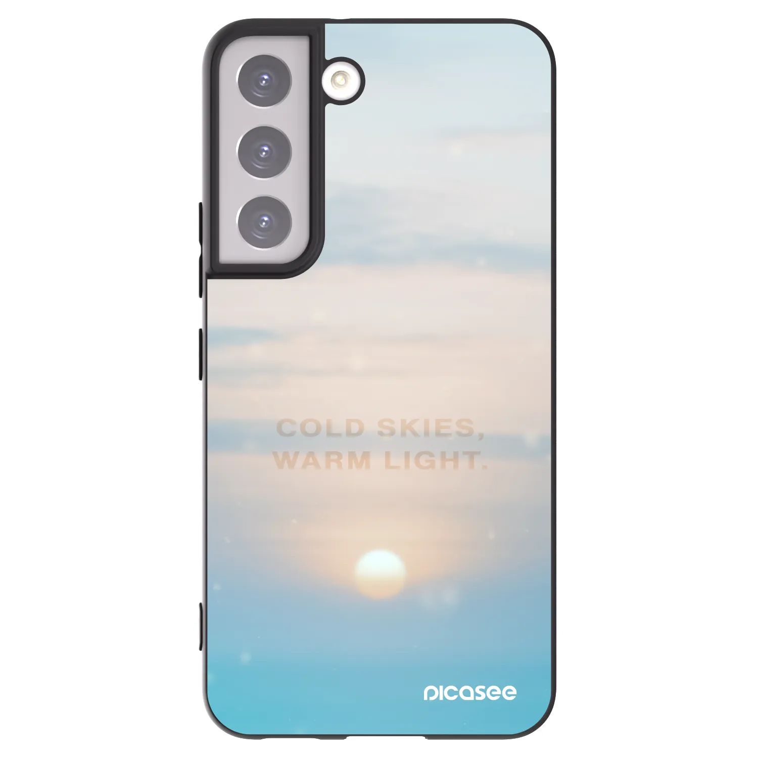 Picasee silikonowe czarne etui na Samsung Galaxy S22 5G - COLD SKIES