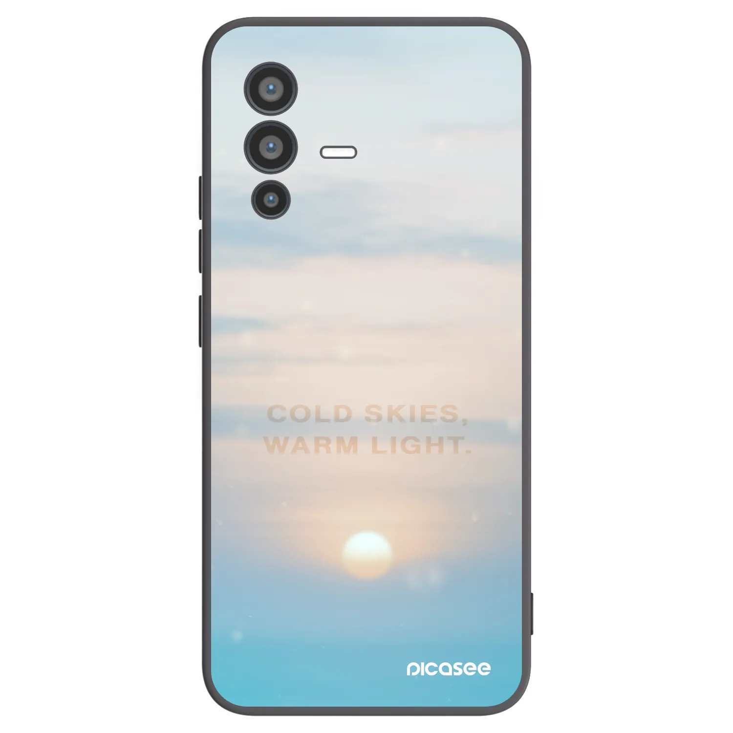 Picasee silikonowe czarne etui na Vivo V23 5G - COLD SKIES