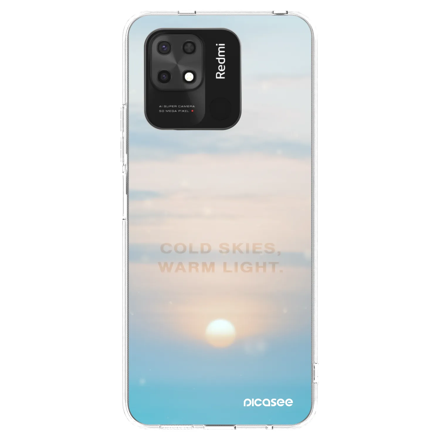 Picasee silikonowe przeźroczyste etui na Xiaomi Redmi 10C - COLD SKIES