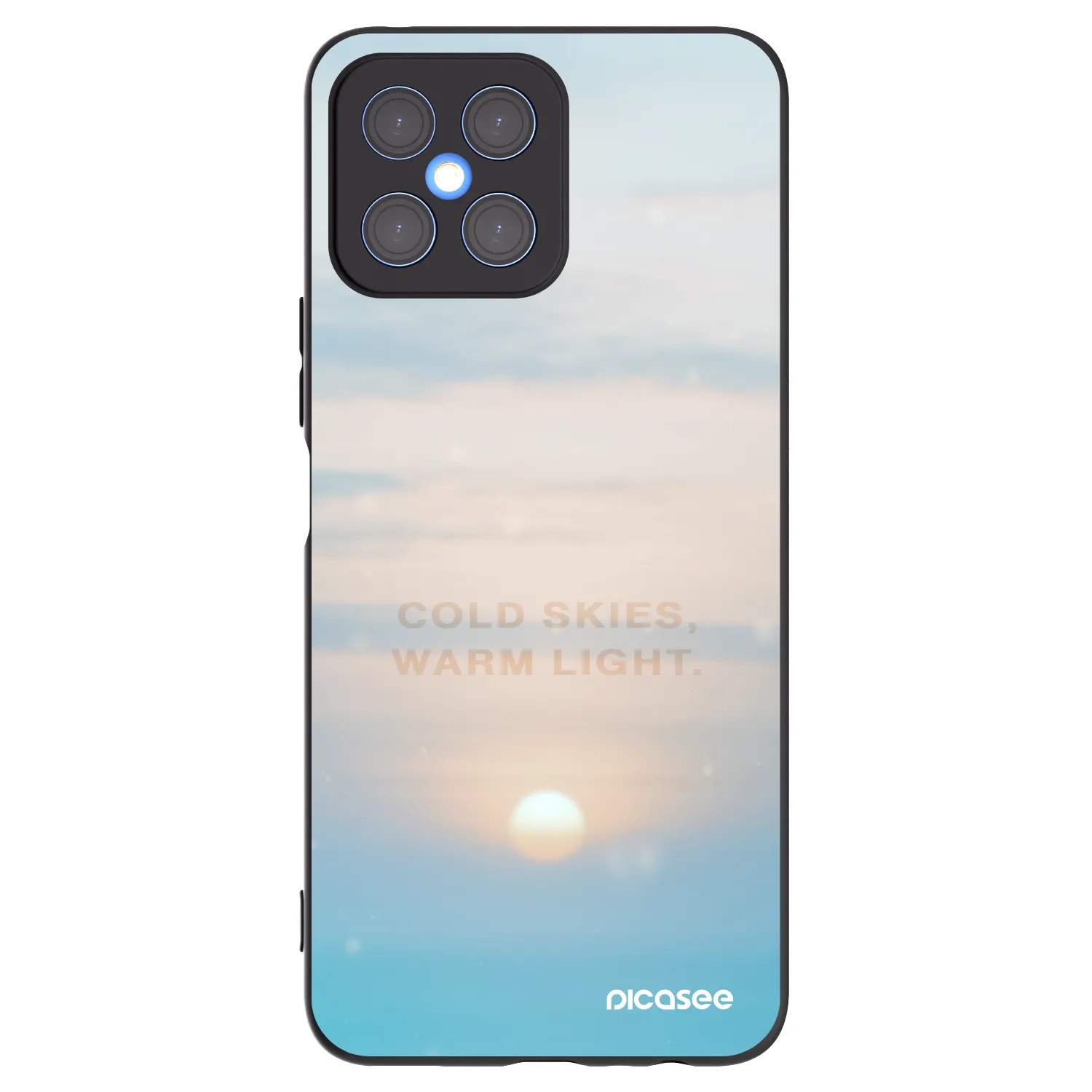 Picasee silikonowe czarne etui na Honor X8 4G - COLD SKIES