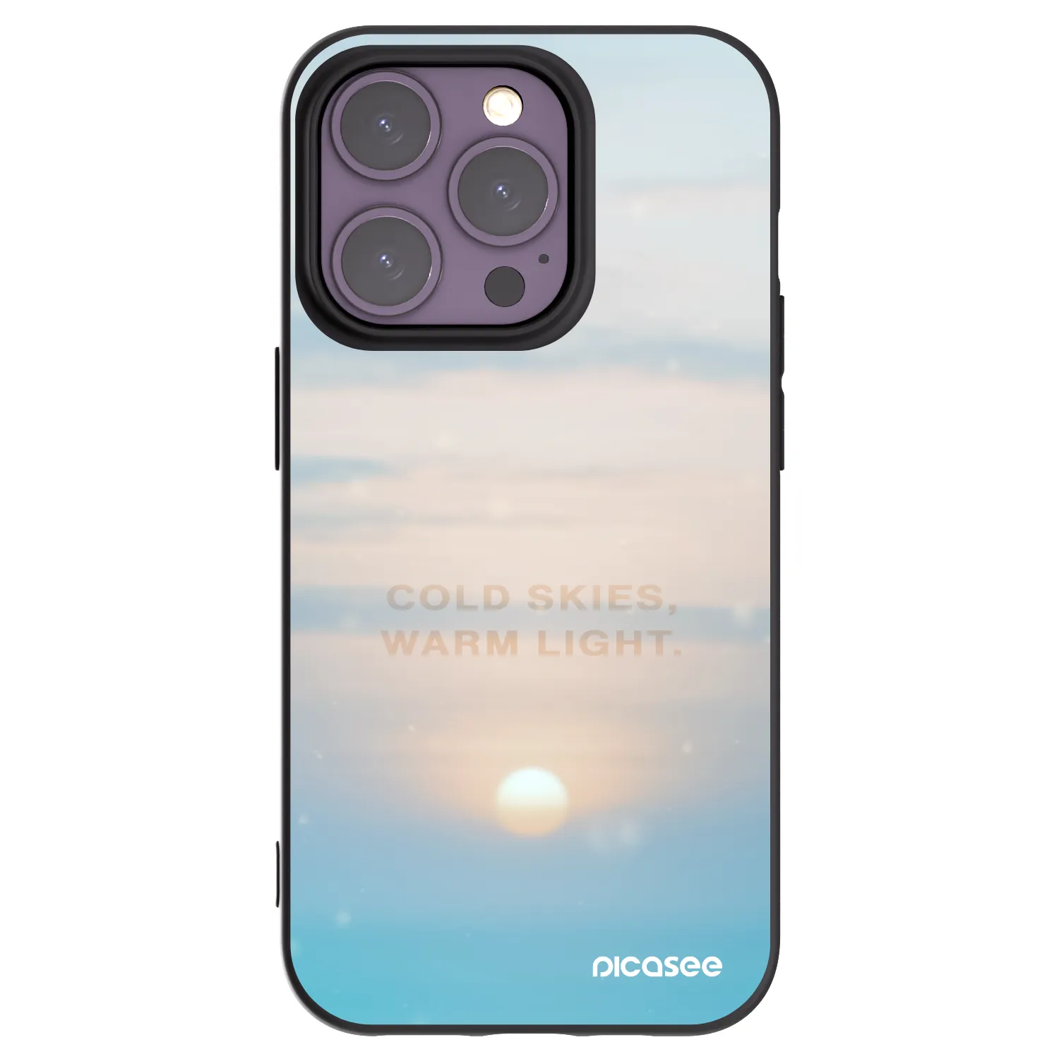 Picasee silikonowe czarne etui na Apple iPhone 14 Pro - COLD SKIES
