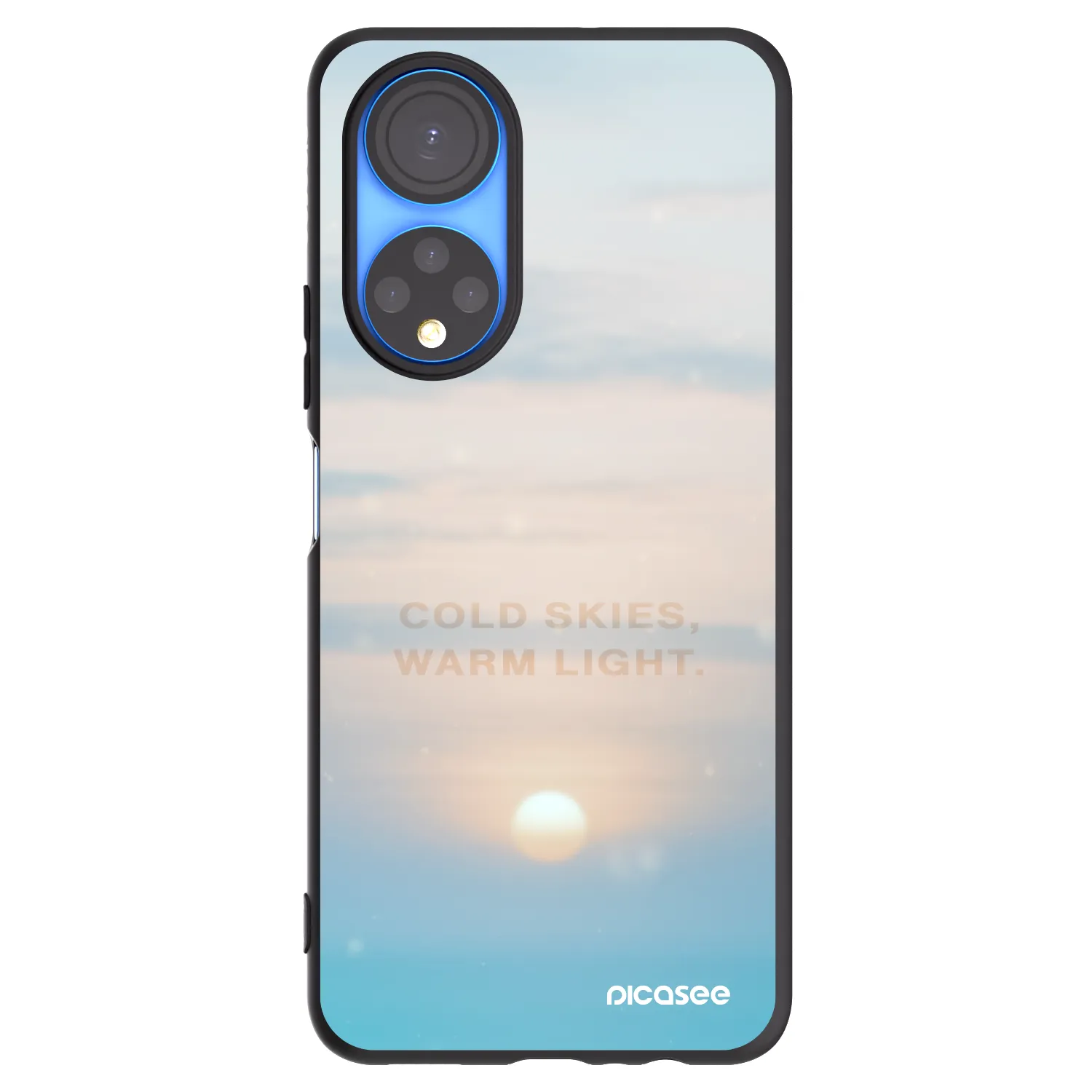 Picasee silikonowe czarne etui na Honor X7 - COLD SKIES