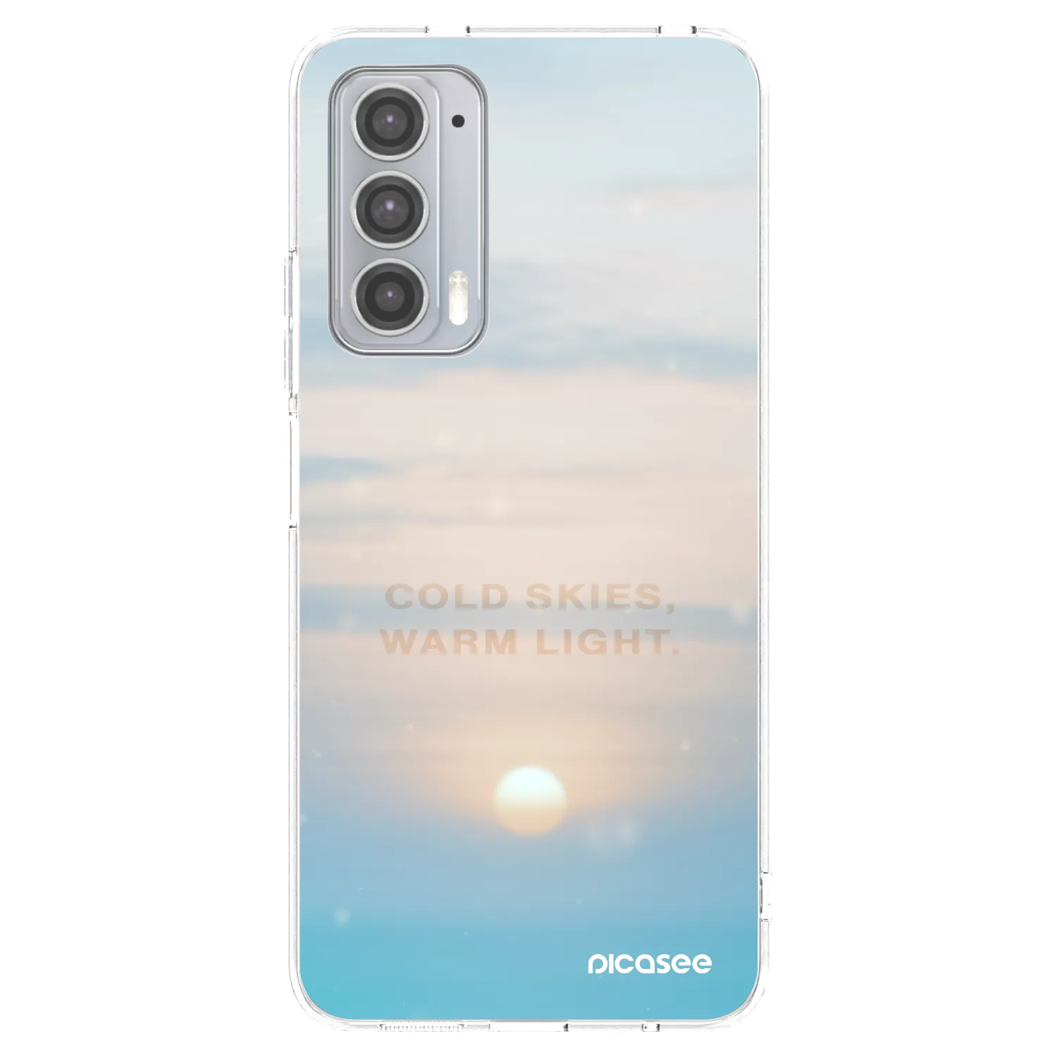 Picasee silikonowe przeźroczyste etui na Motorola Edge 20 - COLD SKIES