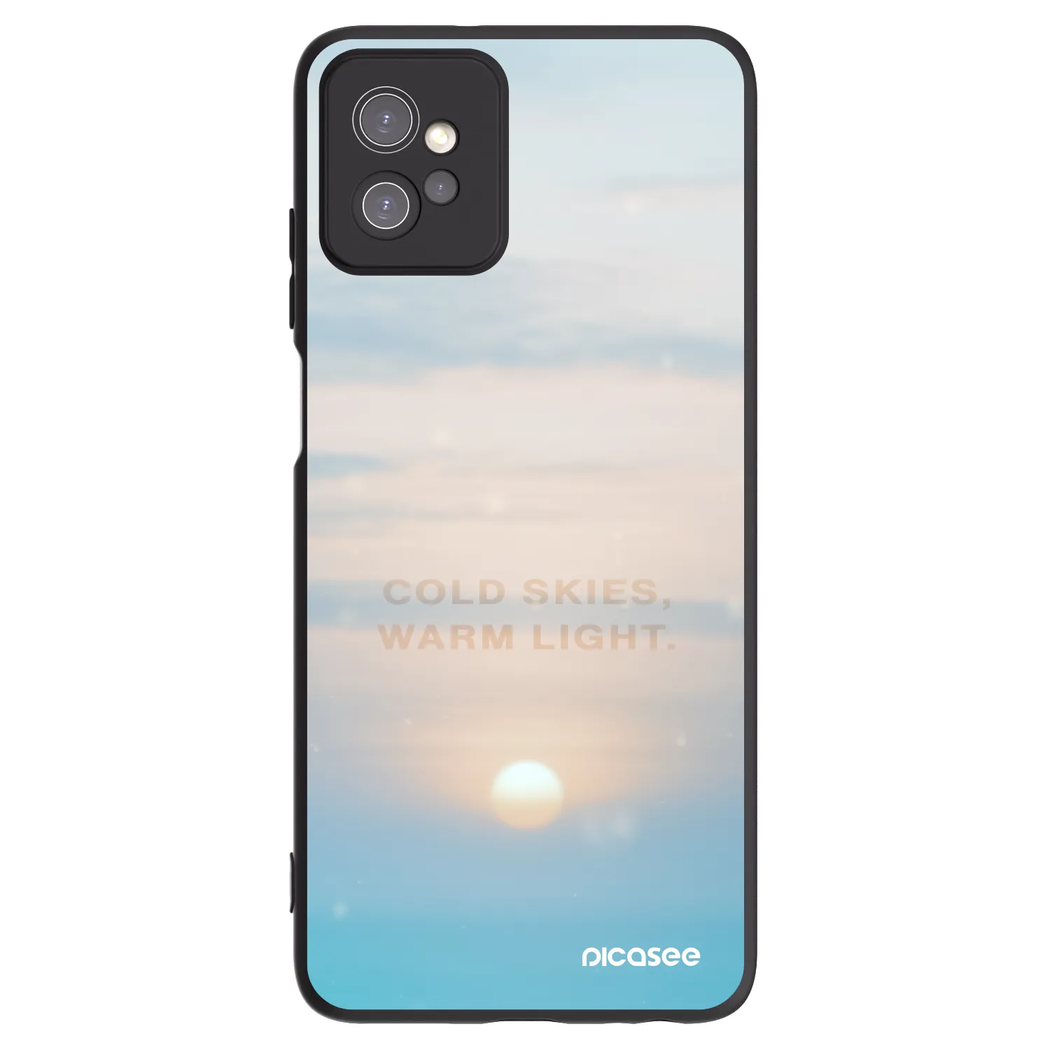 Picasee silikonowe czarne etui na Motorola Moto G32 - COLD SKIES