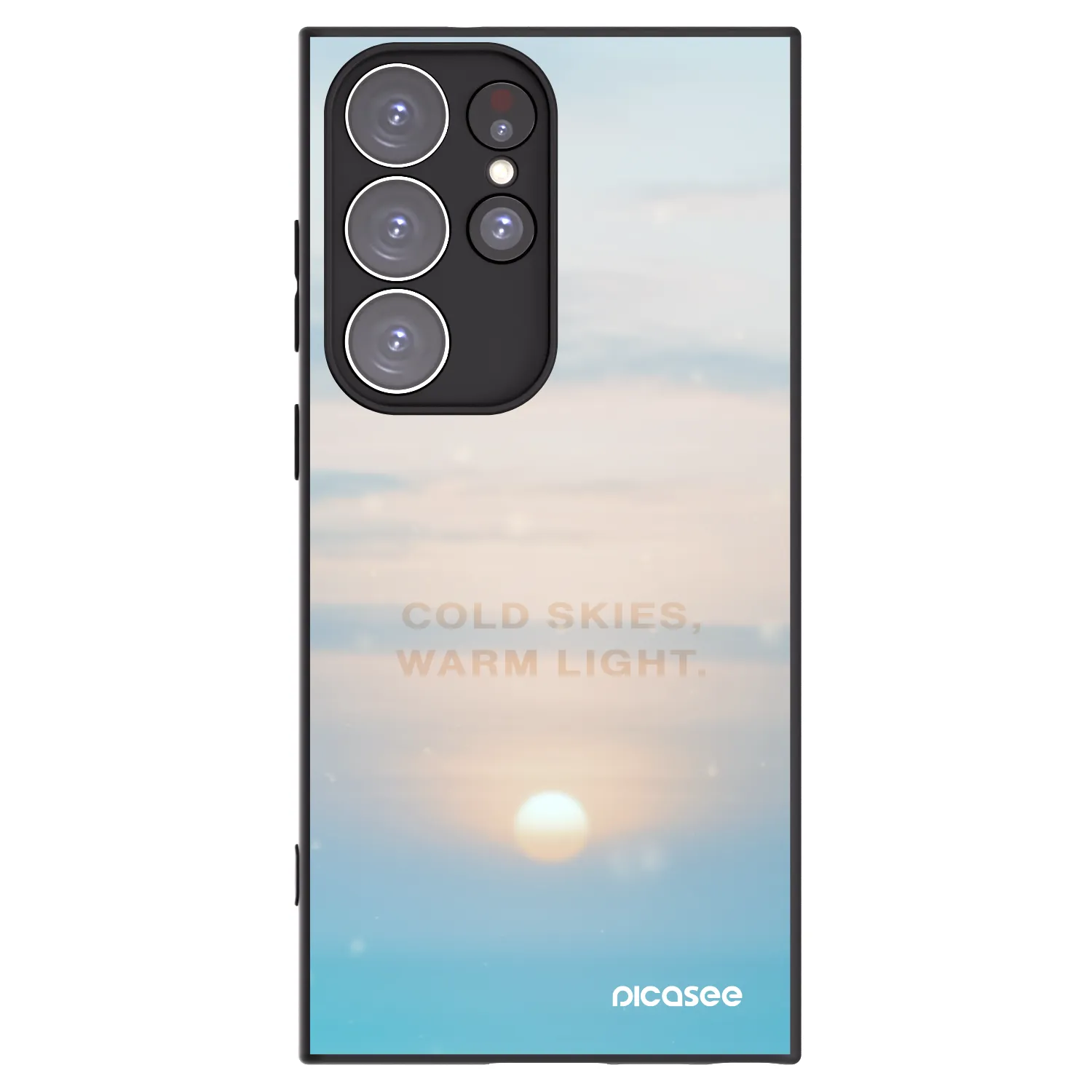 Picasee silikonowe czarne etui na Samsung Galaxy S23 Ultra 5G - COLD SKIES
