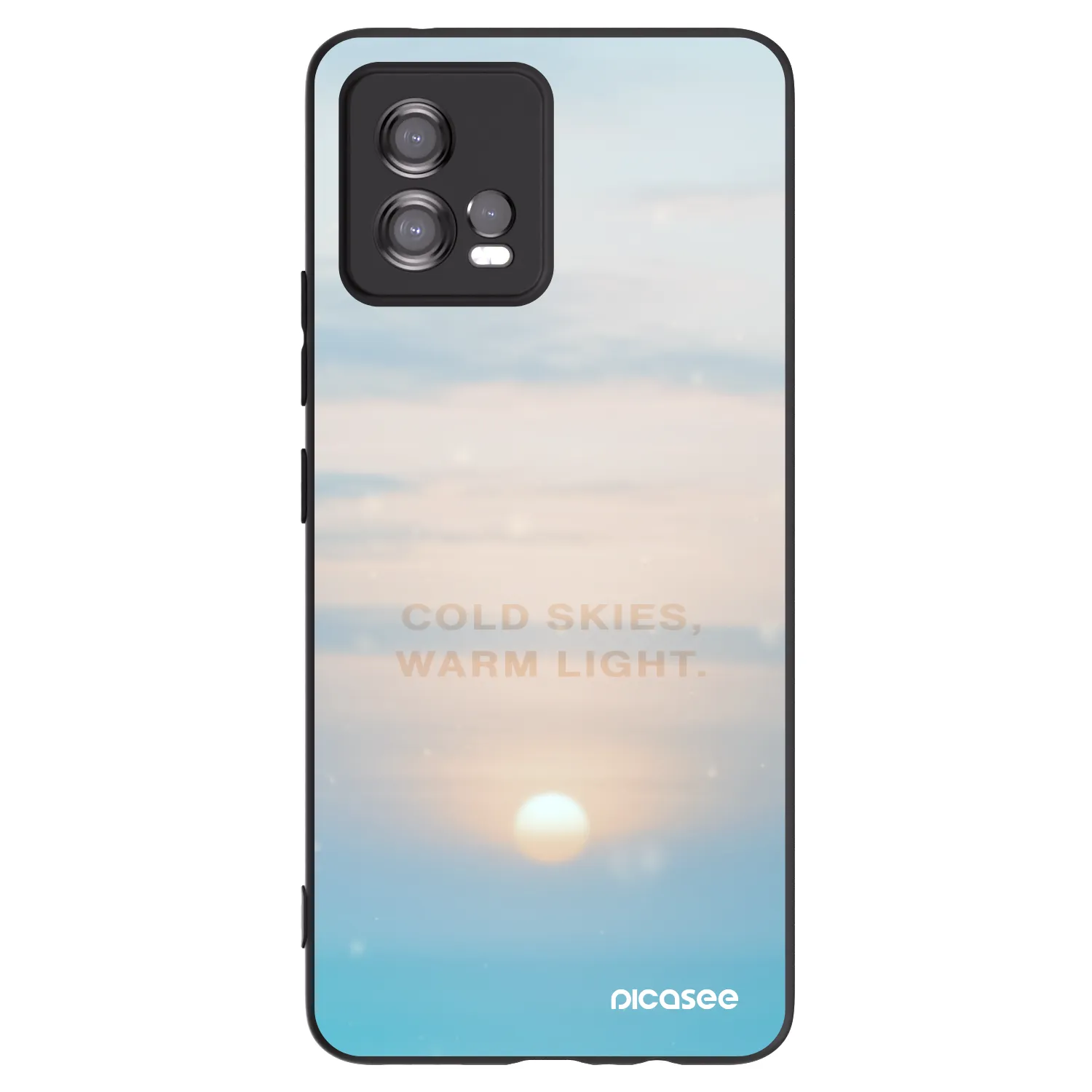 Picasee silikonowe czarne etui na Motorola Moto G72 - COLD SKIES