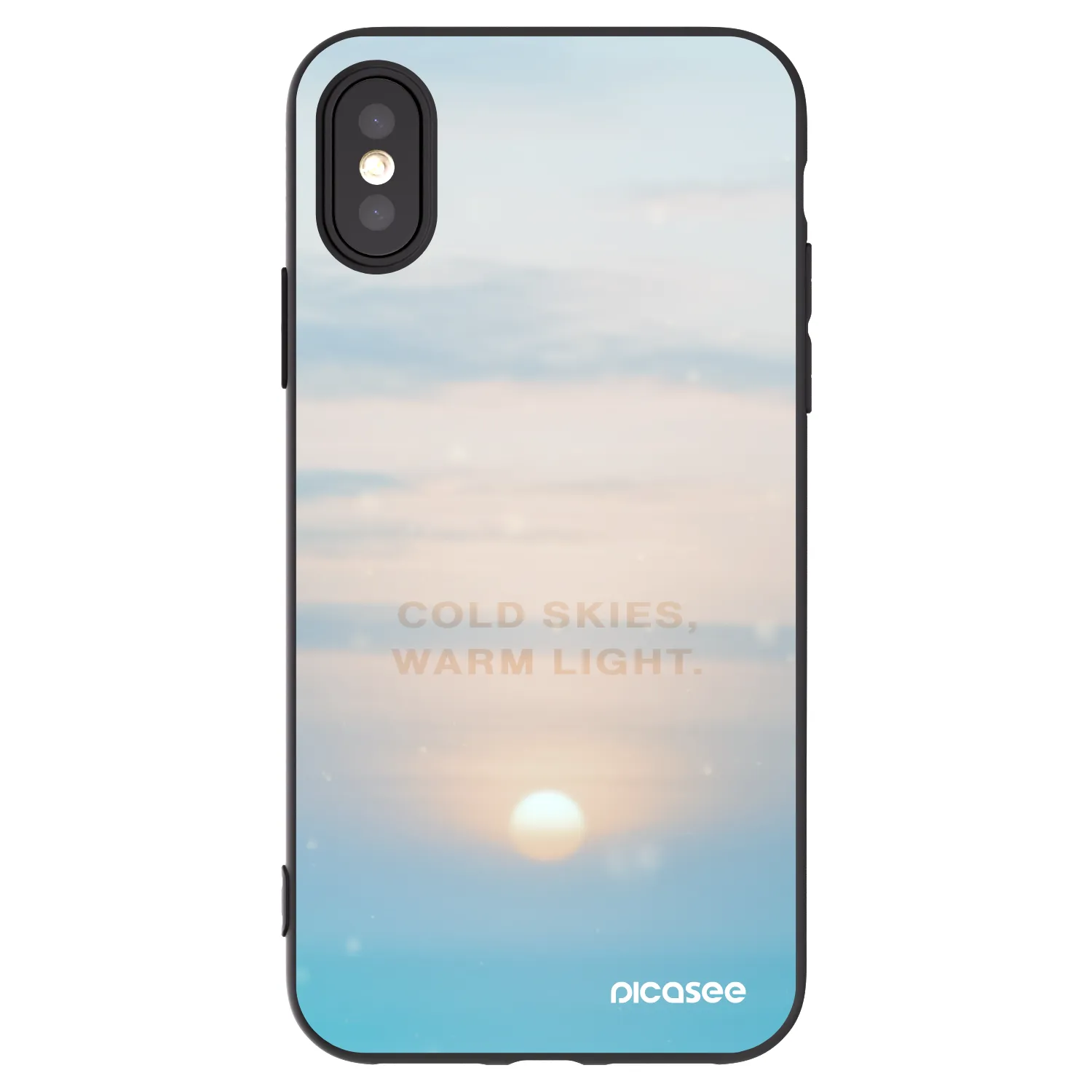 Picasee silikonowe czarne etui na Apple iPhone X/XS - COLD SKIES