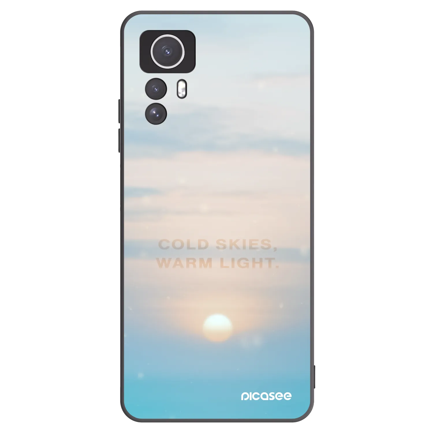 Picasee silikonowe czarne etui na Xiaomi Redmi Note 12S - COLD SKIES