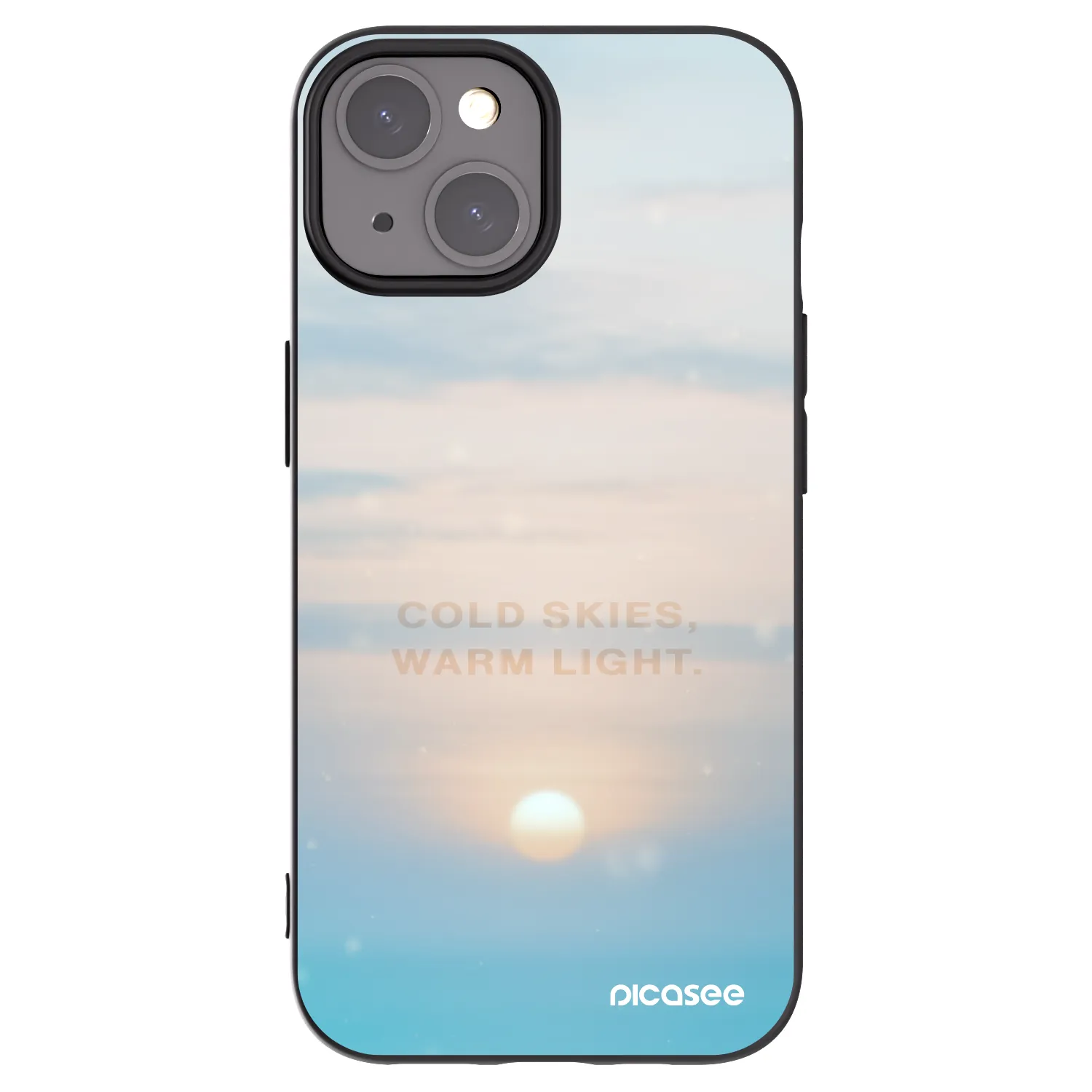 Picasee silikonowe czarne etui na Apple iPhone 15 - COLD SKIES