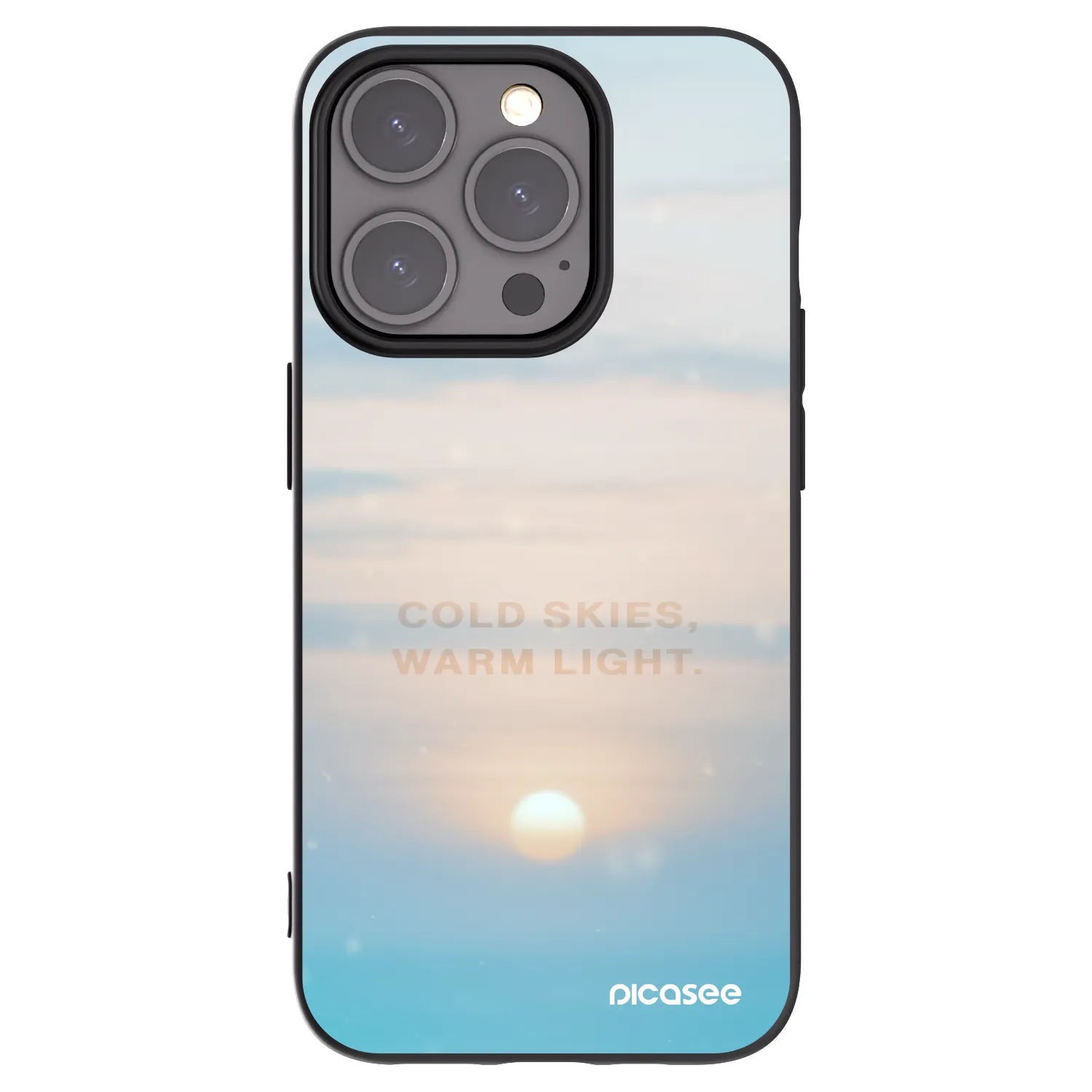 Picasee silikonowe czarne etui na Apple iPhone 15 Pro - COLD SKIES