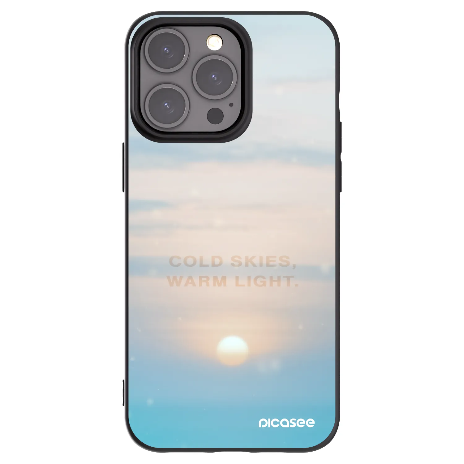 Picasee silikonowe czarne etui na Apple iPhone 15 Pro Max - COLD SKIES
