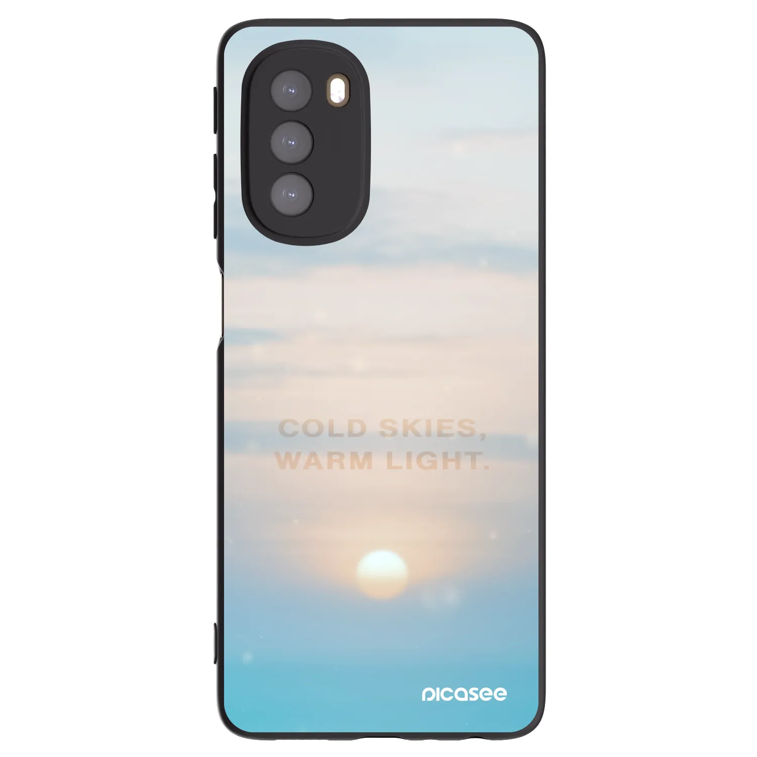Picasee silikonowe czarne etui na Motorola Moto G51 - COLD SKIES
