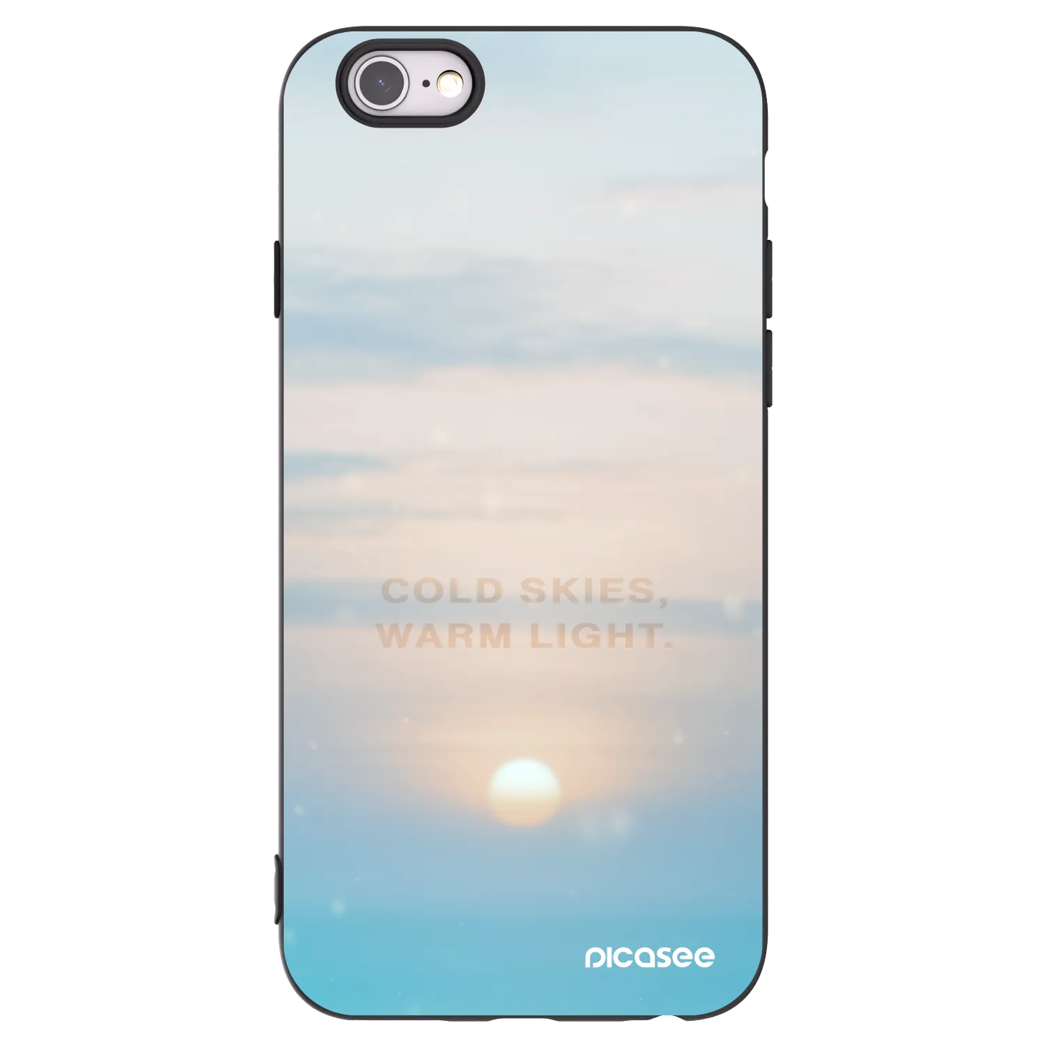 Picasee silikonowe czarne etui na Apple iPhone 6/6S - COLD SKIES