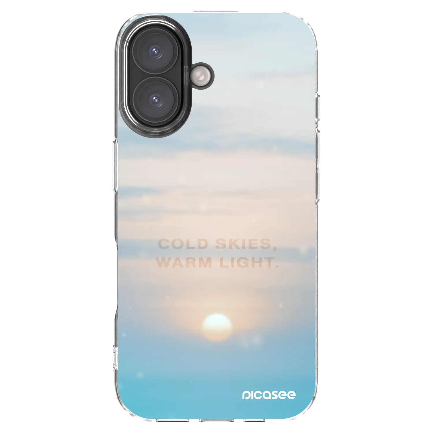 Picasee silikonowe przeźroczyste etui na Apple iPhone 16 - COLD SKIES