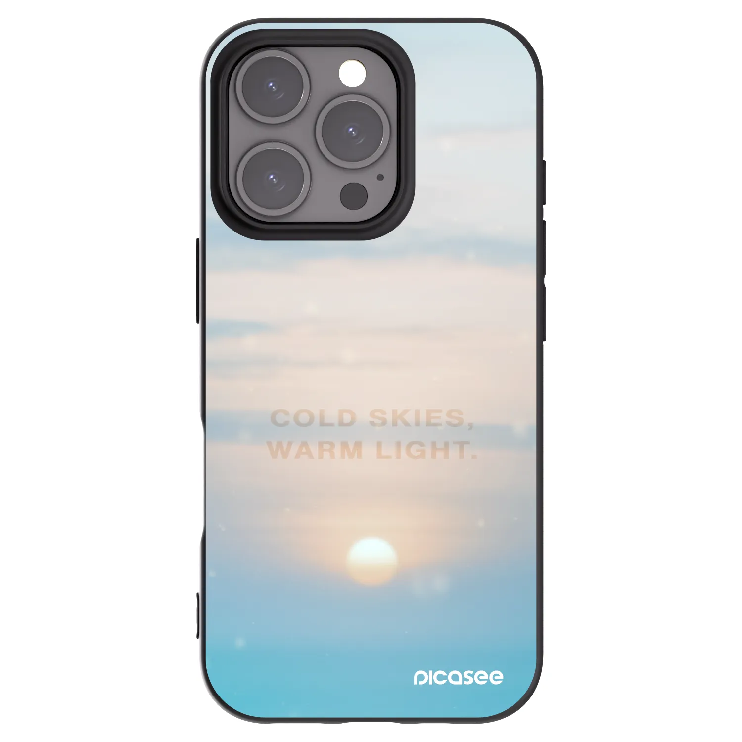 Picasee silikonowe czarne etui na Apple iPhone 16 Pro - COLD SKIES