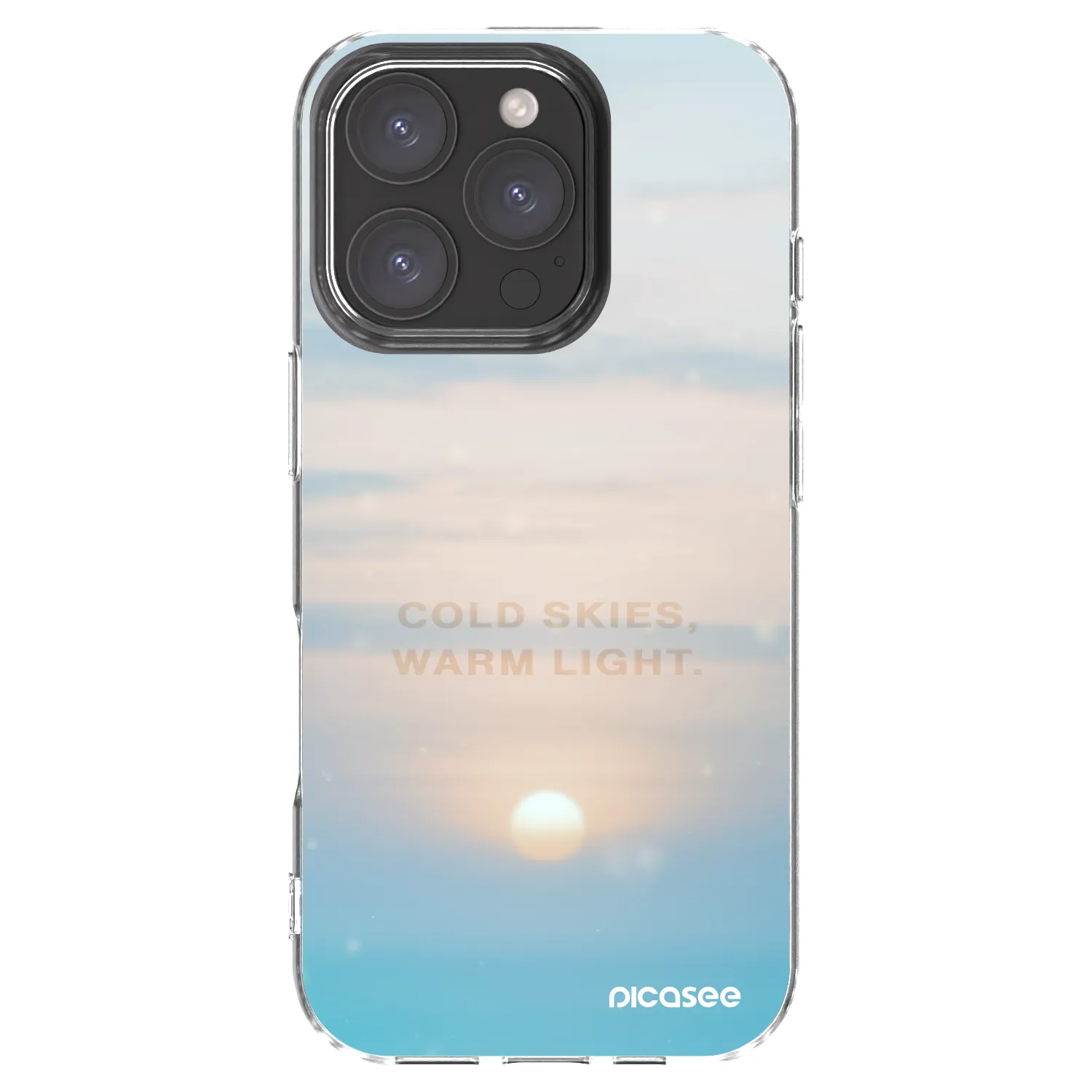 Picasee silikonowe przeźroczyste etui na Apple iPhone 16 Pro - COLD SKIES
